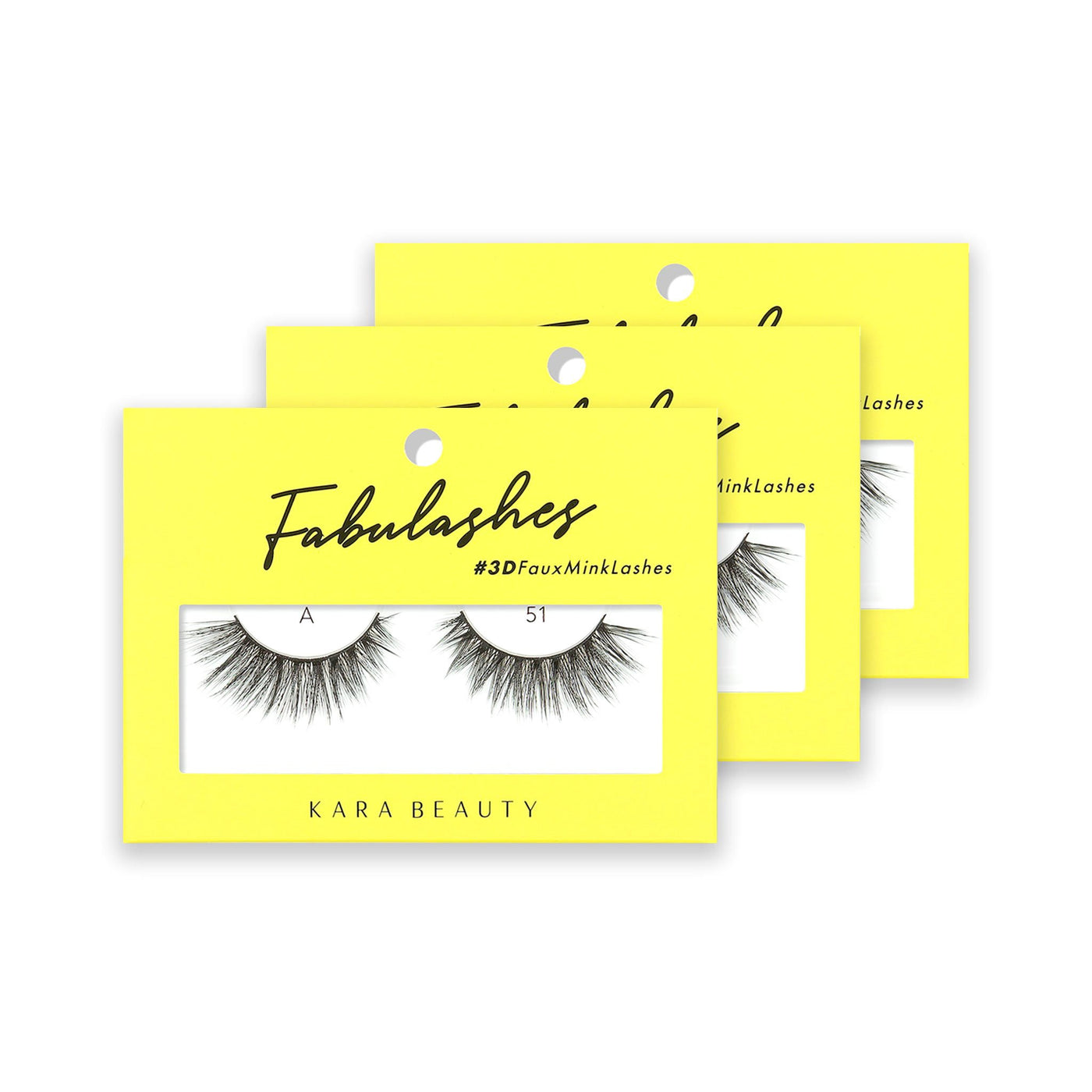 Style A51 Fabulashes 3D faux mink strip eyelashes 3 pack