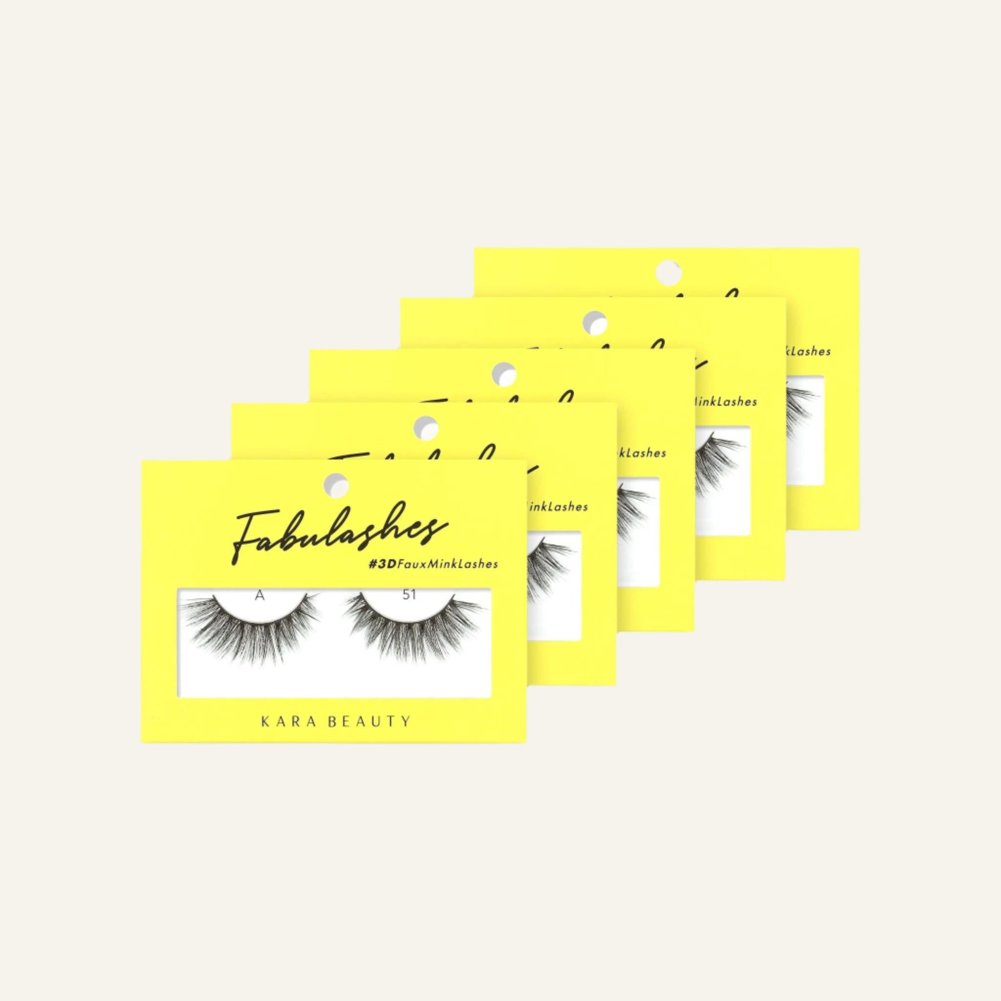 Style A51 Fabulashes 3D faux mink strip eyelashes 5 pack