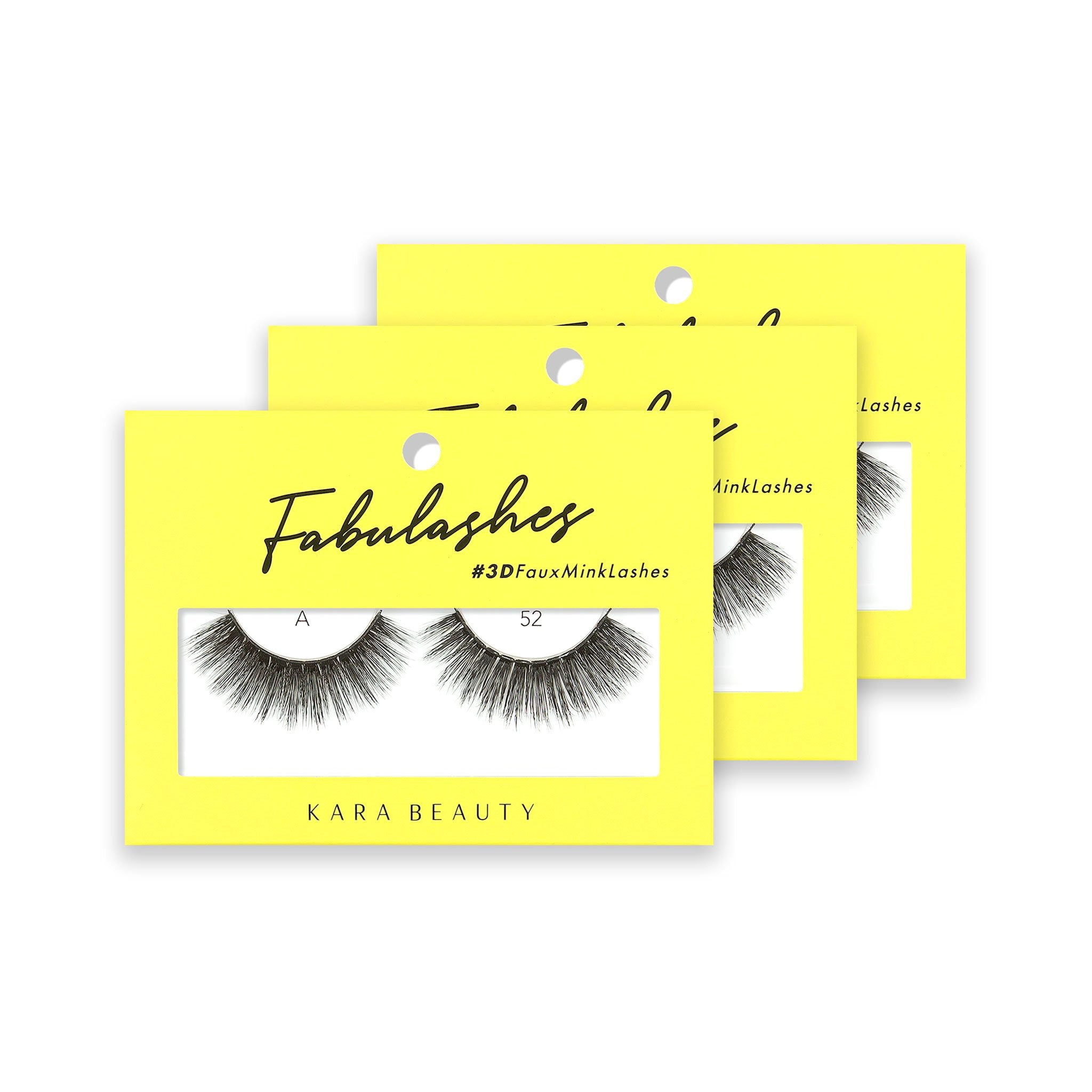 Style A52 Fabulashes 3D faux mink strip eyelashes 3 pack