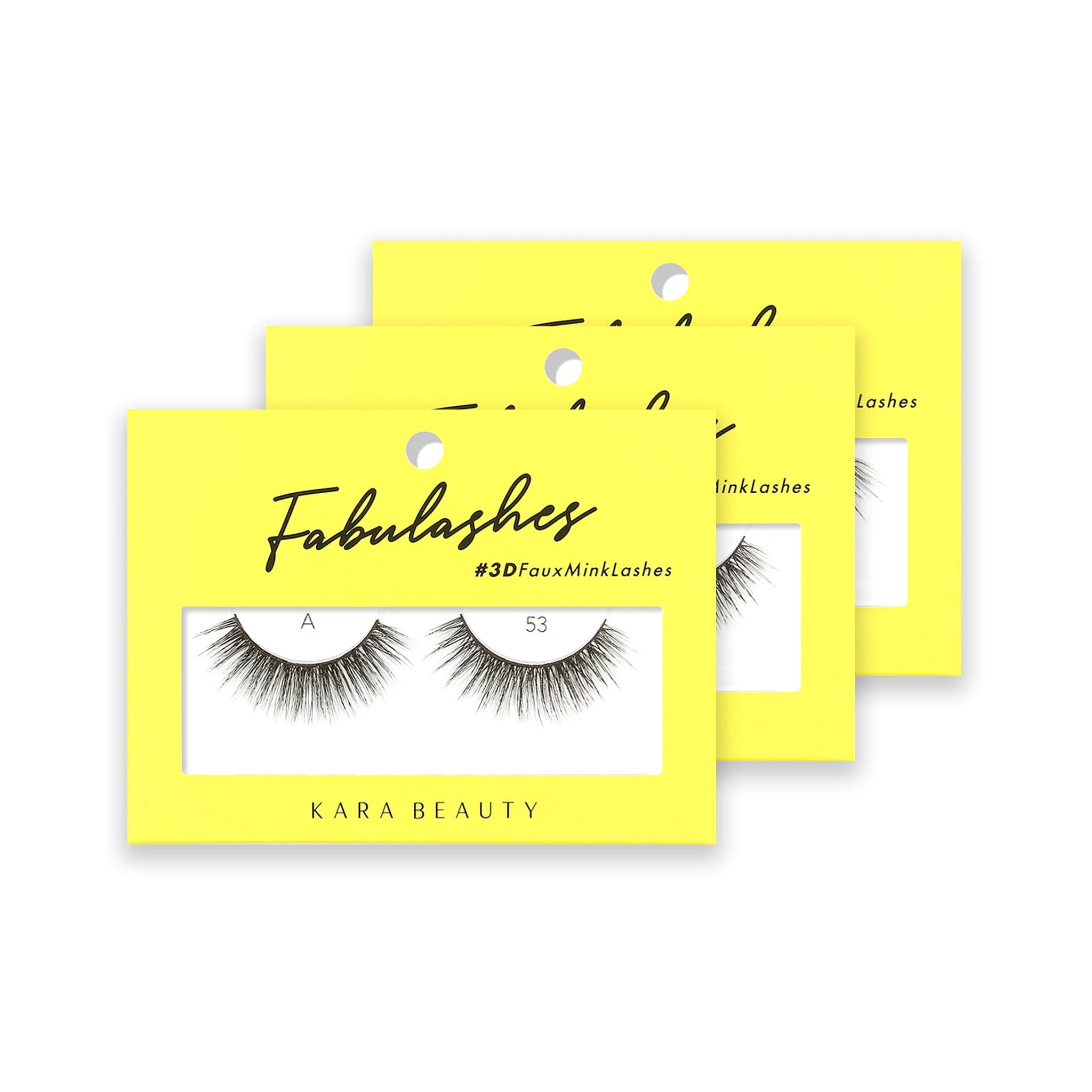 Style A53 Fabulashes 3D faux mink strip eyelashes 3 pack