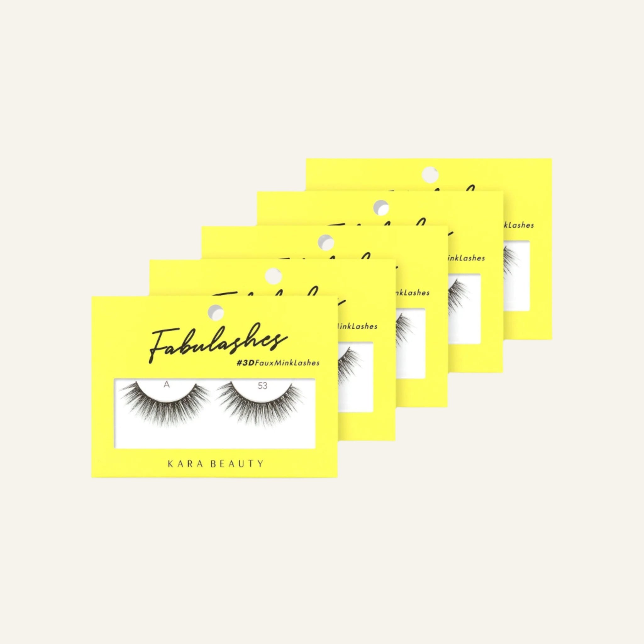 Style A53 Fabulashes 3D faux mink strip eyelashes 5 pack