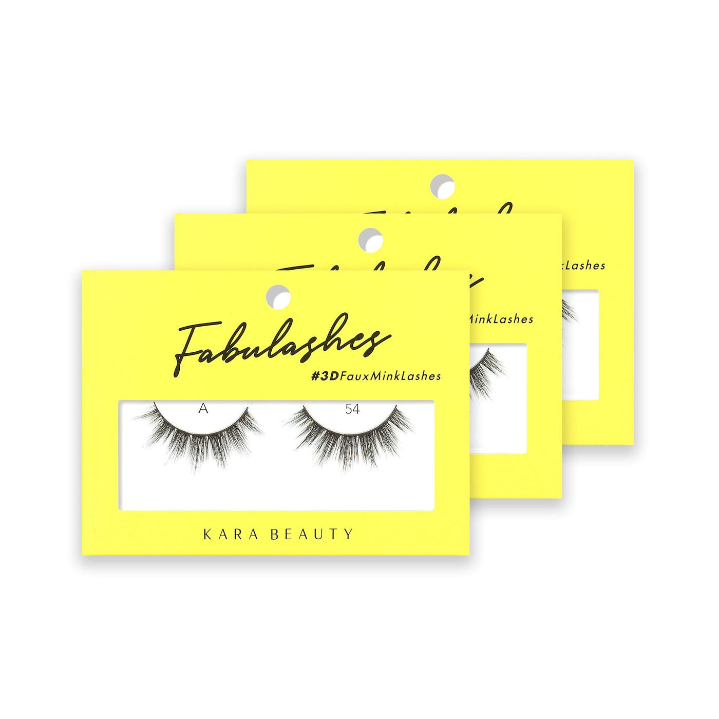 Style A54 Fabulashes 3D faux mink strip eyelashes 3 pack