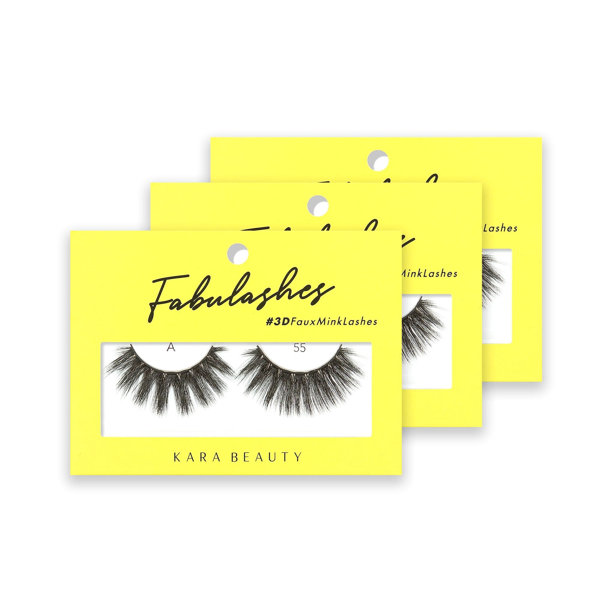 Style A55 Fabulashes 3D faux mink strip eyelashes 3 pack
