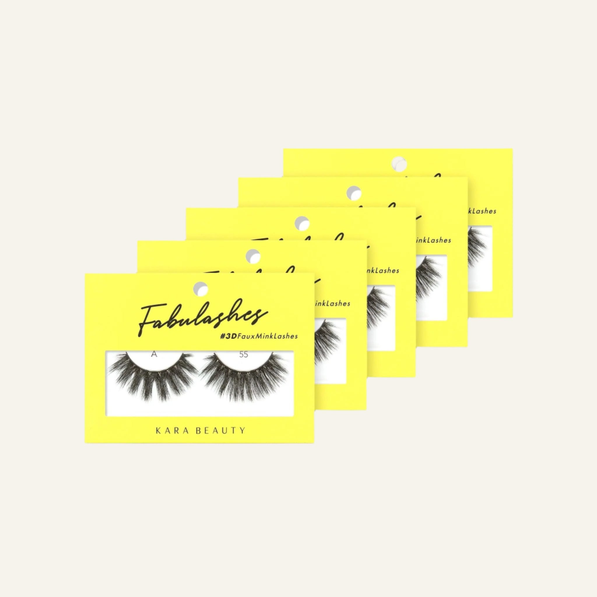 Style A55 Fabulashes 3D faux mink strip eyelashes 5 pack