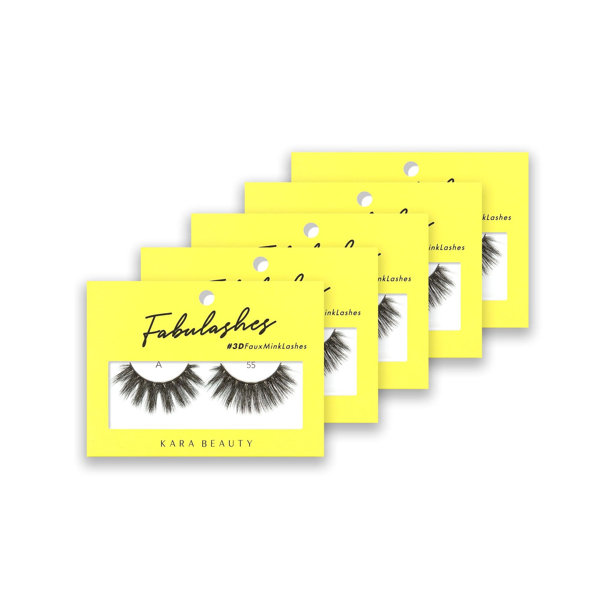 Style A55 Fabulashes 3D faux mink strip eyelashes 5 pack