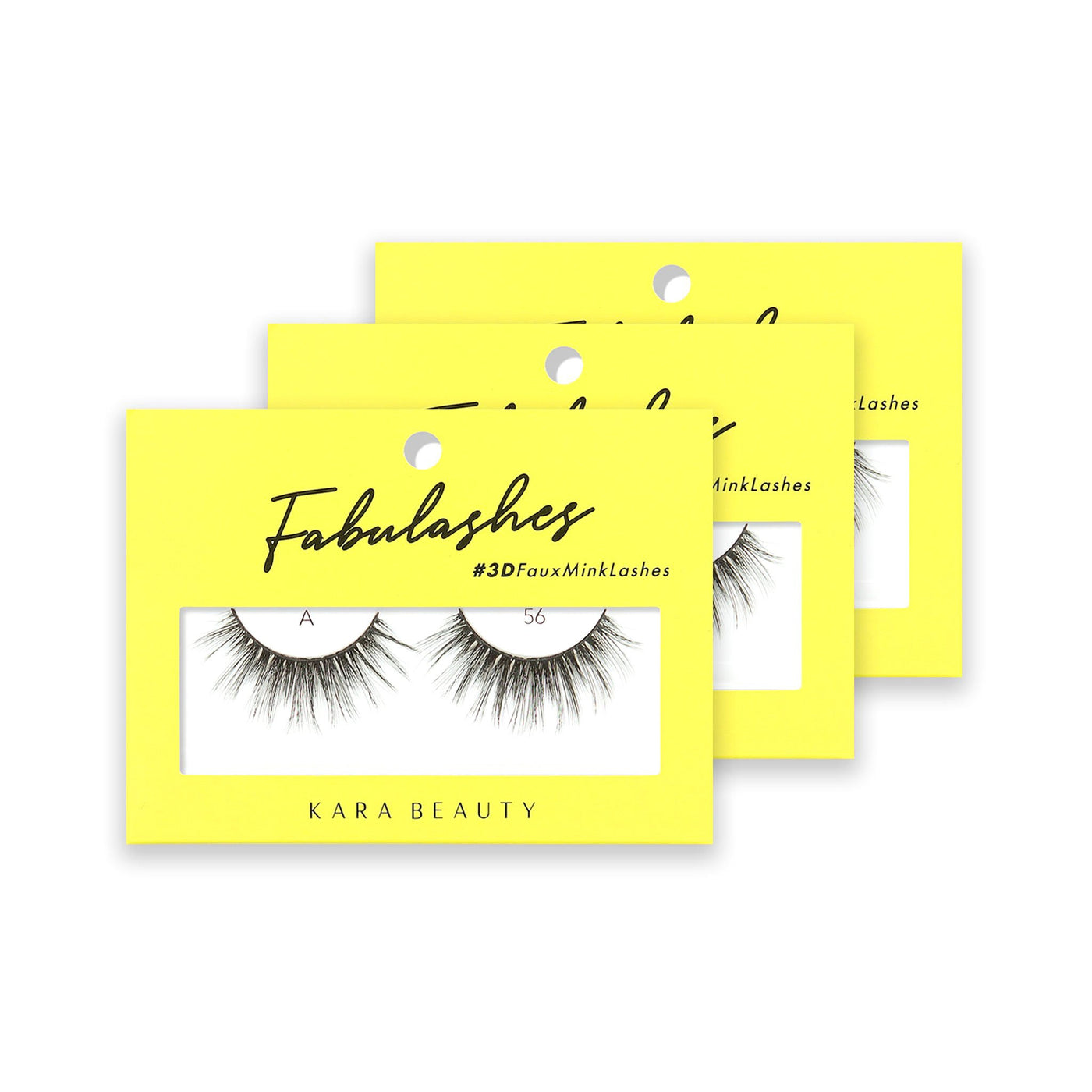 Style A56 Fabulashes 3D faux mink strip eyelashes 3 pack