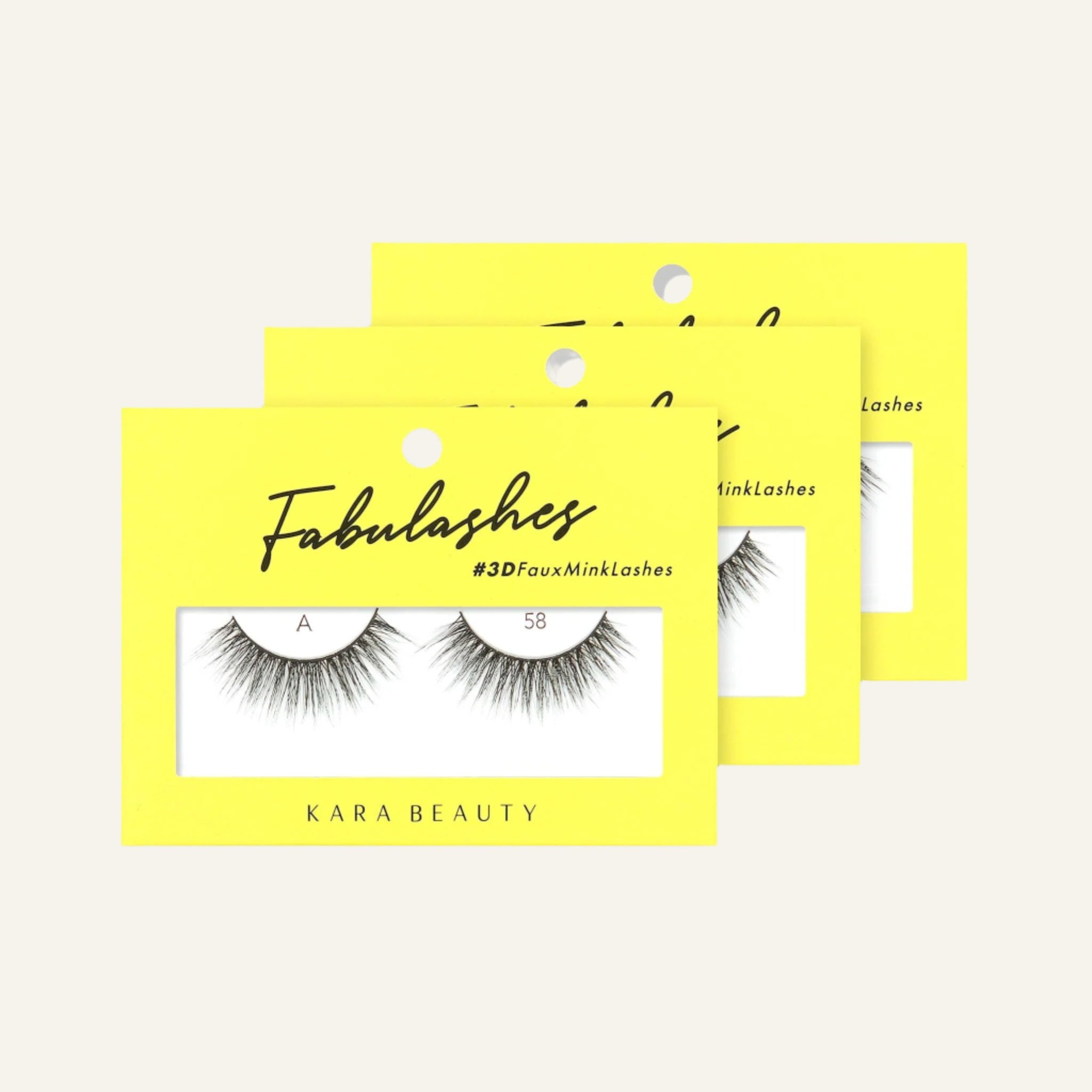 Style A58 Fabulashes 3D faux mink strip eyelashes 3 pack