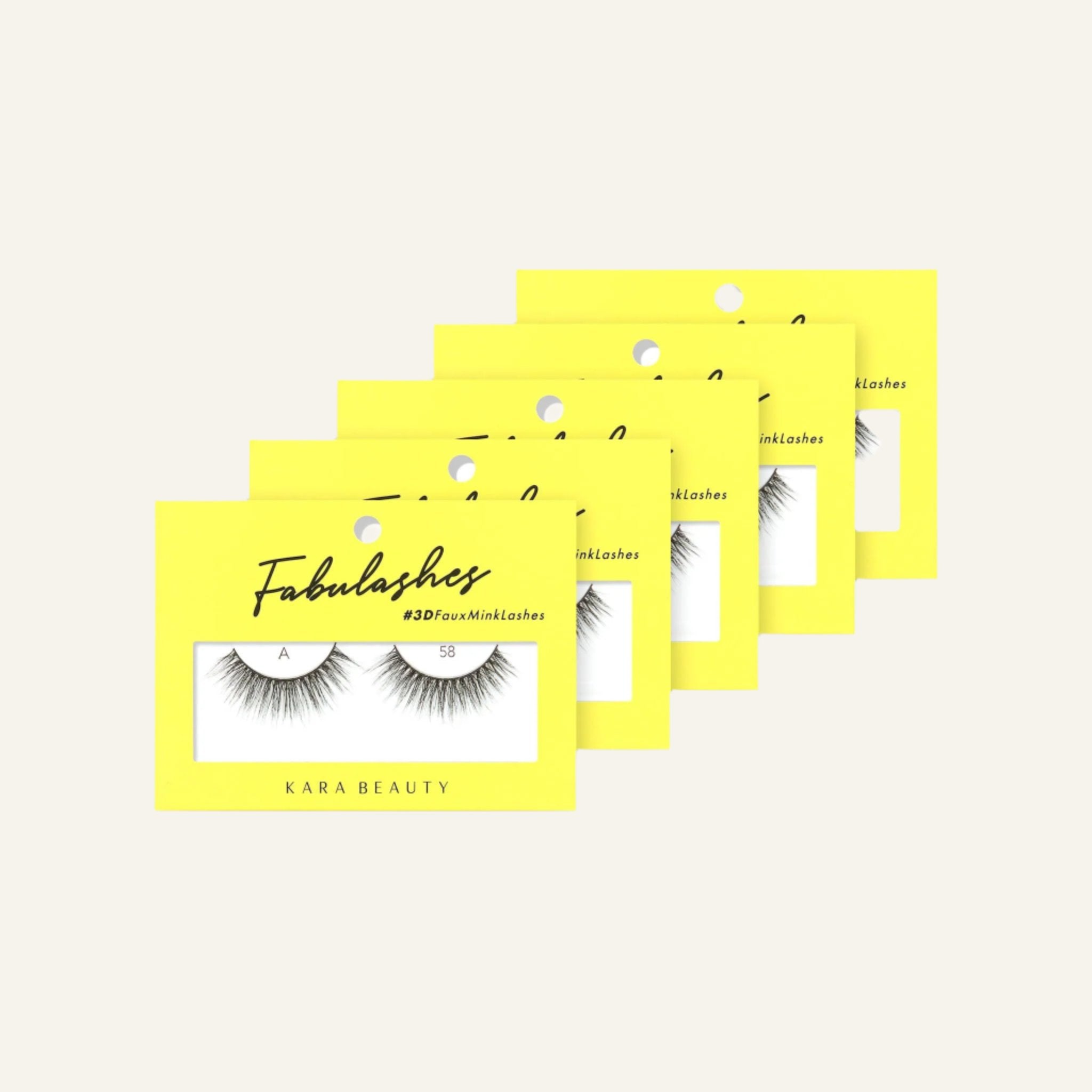 Style A58 Fabulashes 3D faux mink strip eyelashes 5 pack
