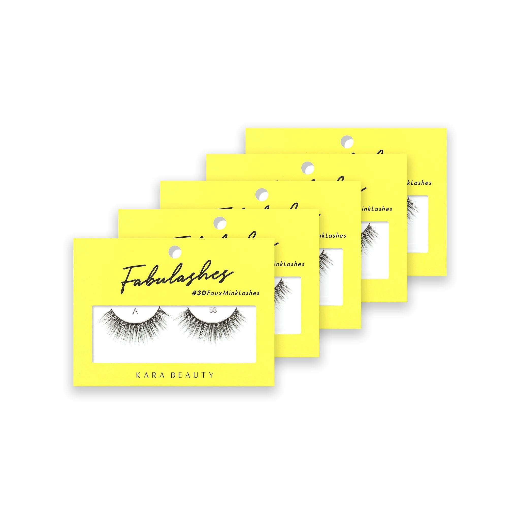 Style A58 Fabulashes 3D faux mink strip eyelashes 5 pack