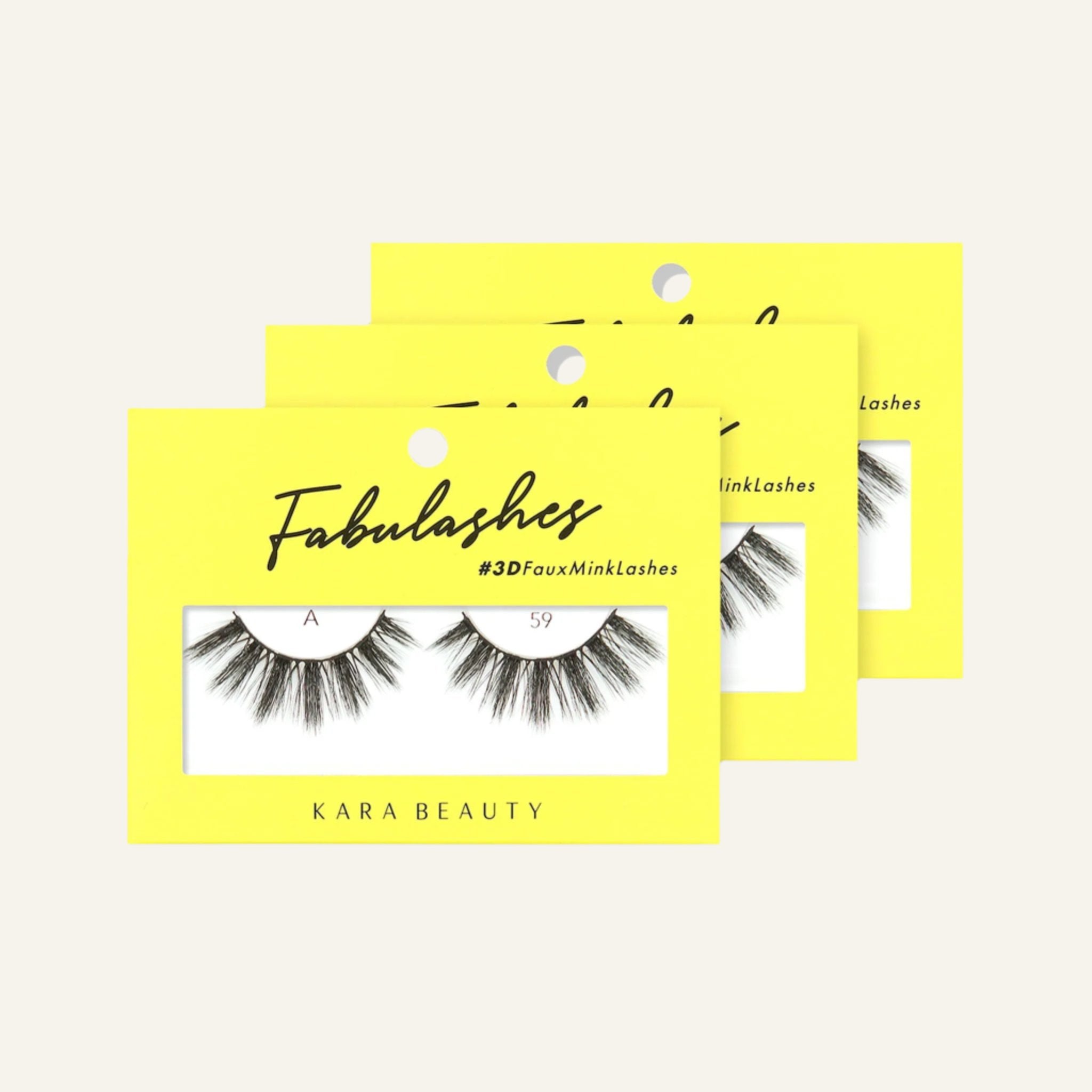 Style A59 Fabulashes 3D faux mink strip eyelashes 3 pack