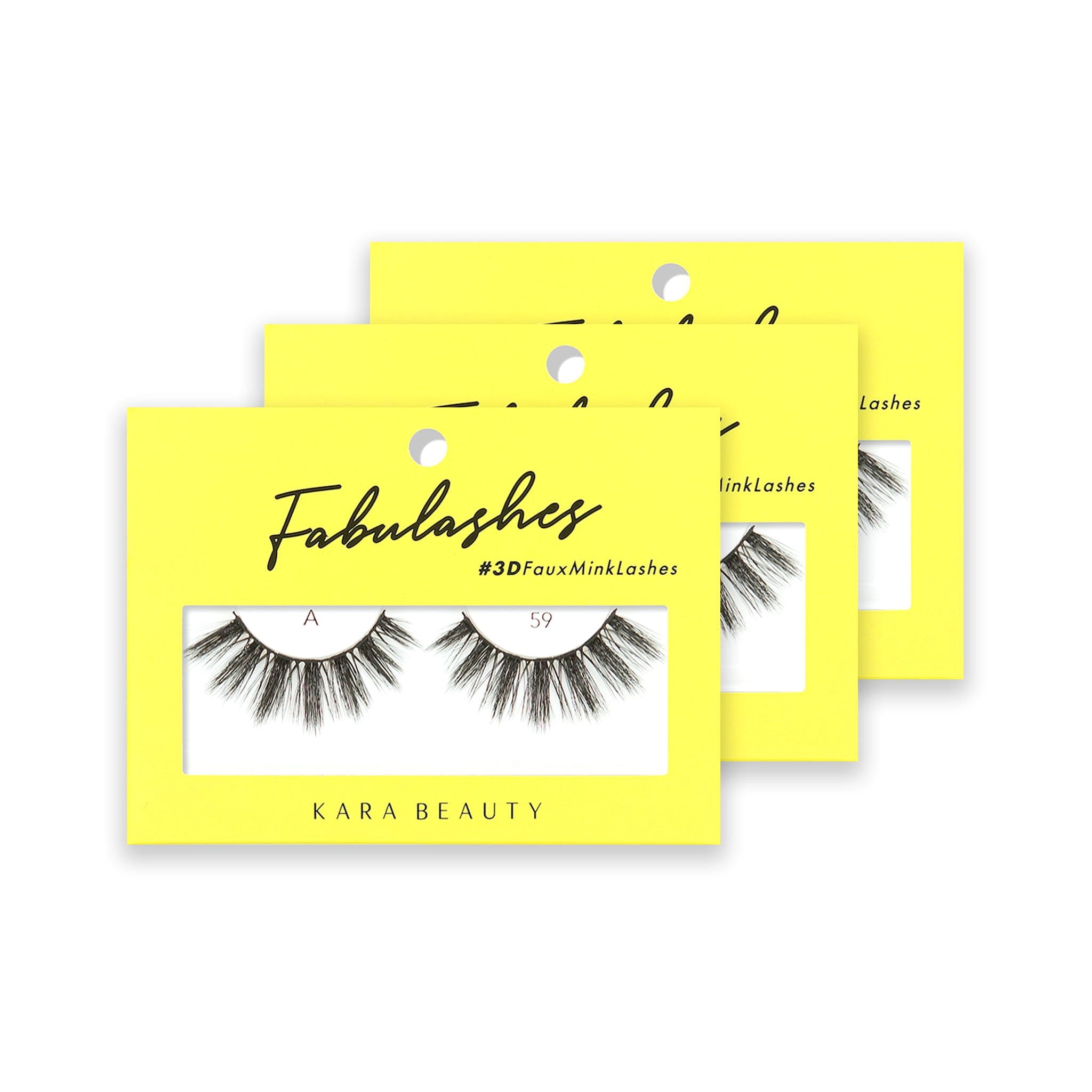 Style A59 Fabulashes 3D faux mink strip eyelashes 3 pack