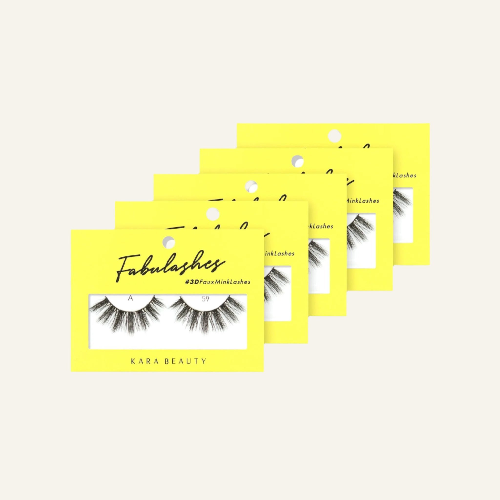 Style A59 Fabulashes 3D faux mink strip eyelashes 5 pack