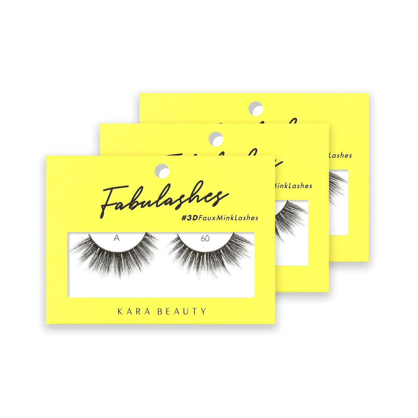 Style A60 Fabulashes 3D faux mink strip eyelashes 3 pack