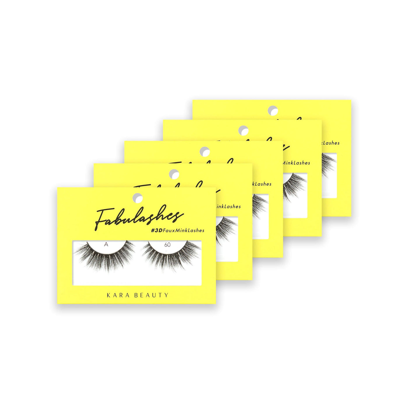 Style A60 Fabulashes 3D faux mink strip eyelashes 5 pack