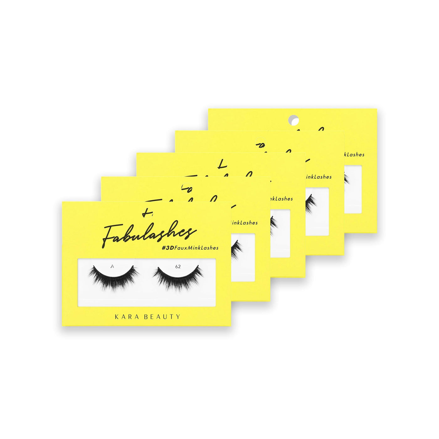 Style A62 Fabulashes 3d faux mink Strip Eyelashes 5 pack