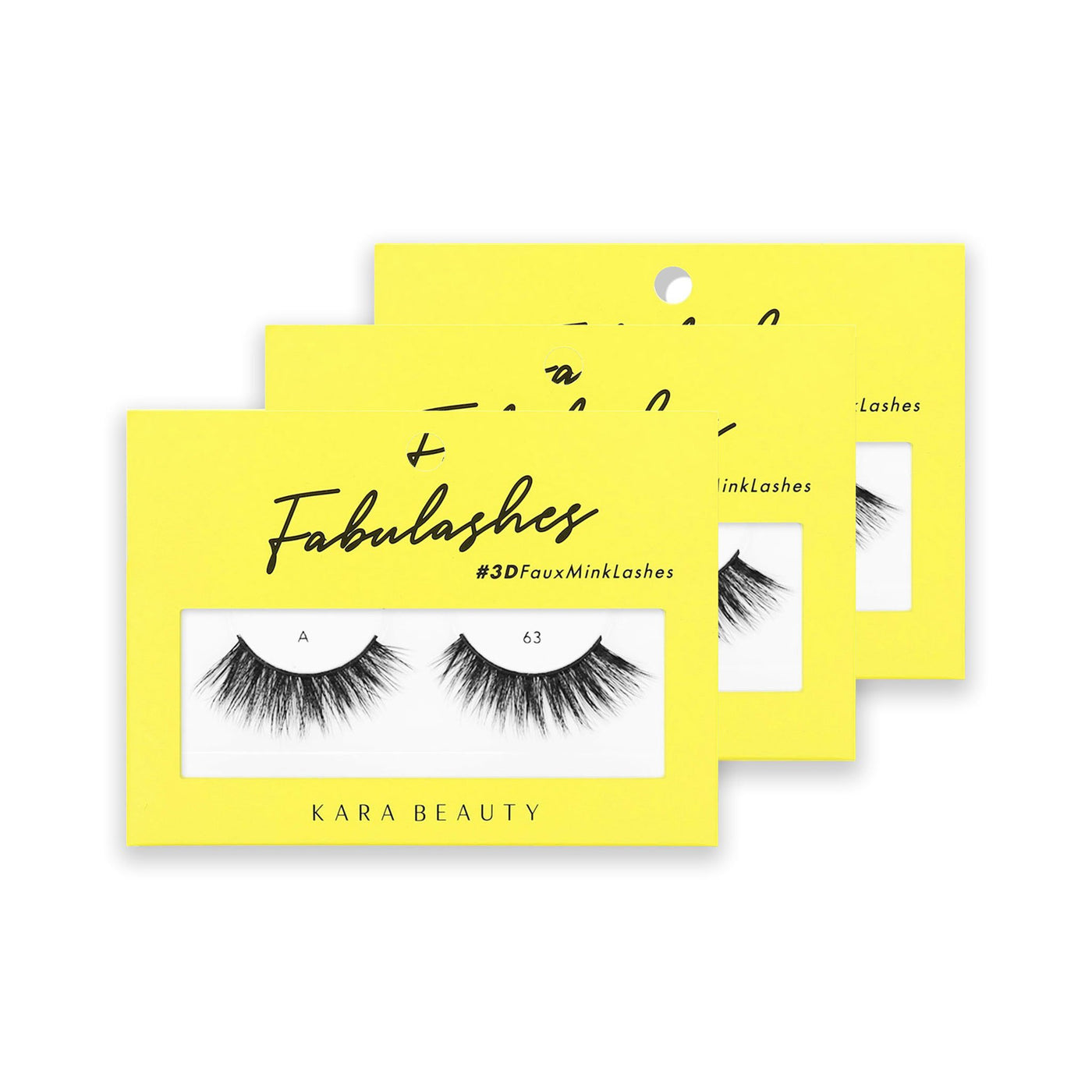 Style A63 Fabulashes 3D Faux Mink Strip Eyelashes 3 pack
