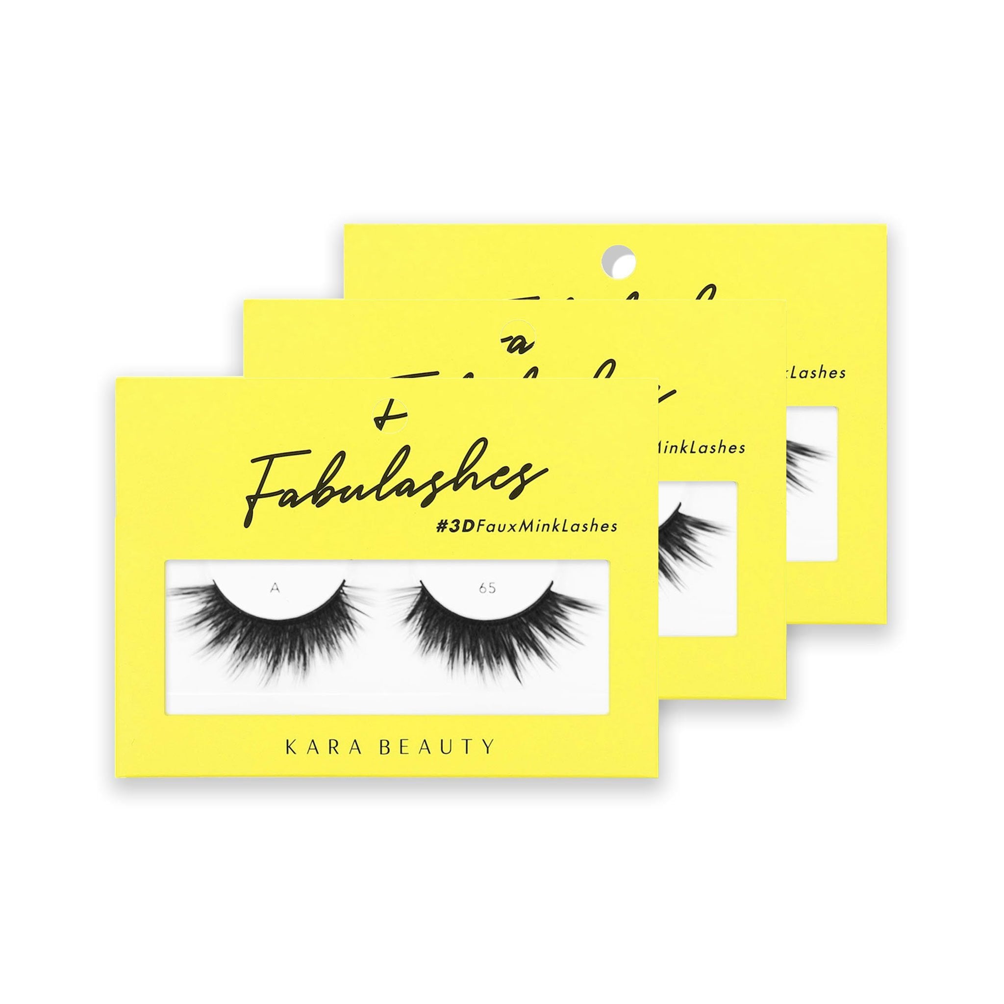 Style A65 Fabulashes 3D Faux Mink Strip Eyelashes 3 pack