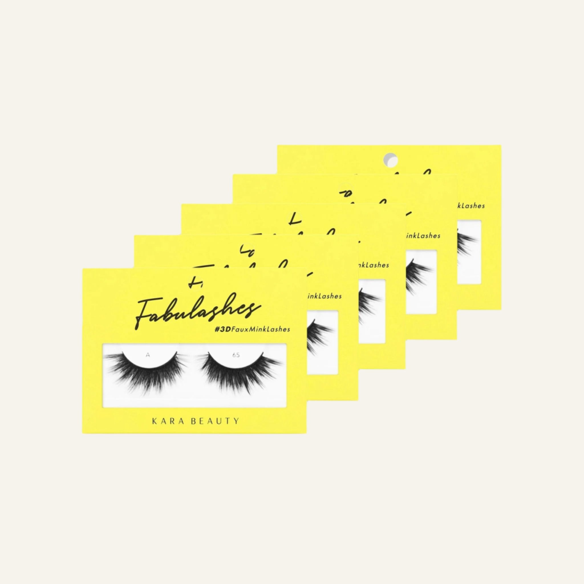 Style A65 Fabulashes 3D Faux Mink Strip Eyelashes 5 pack