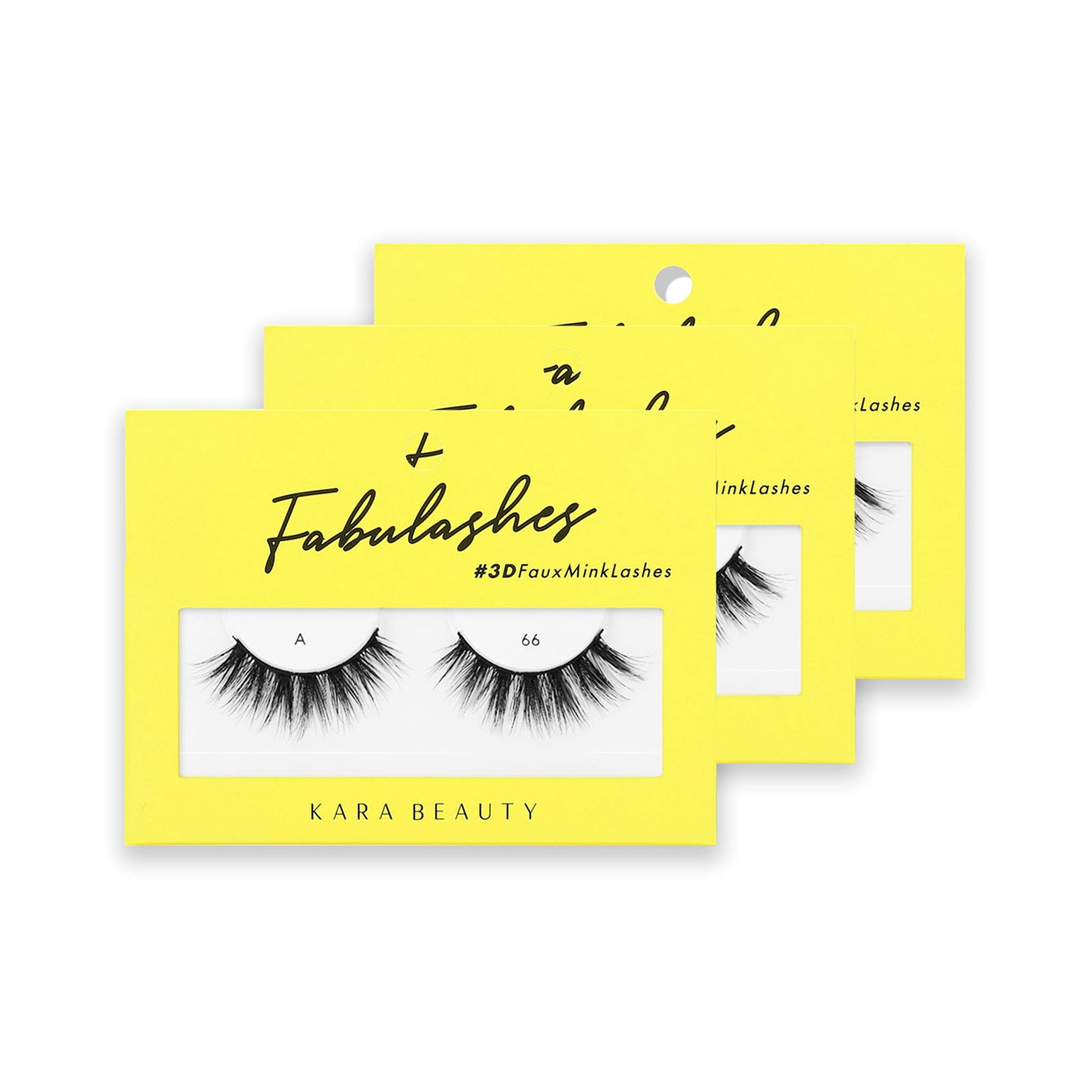 Style A66 Fabulashes 3D Faux Mink Strip Eyelashes 3 pack