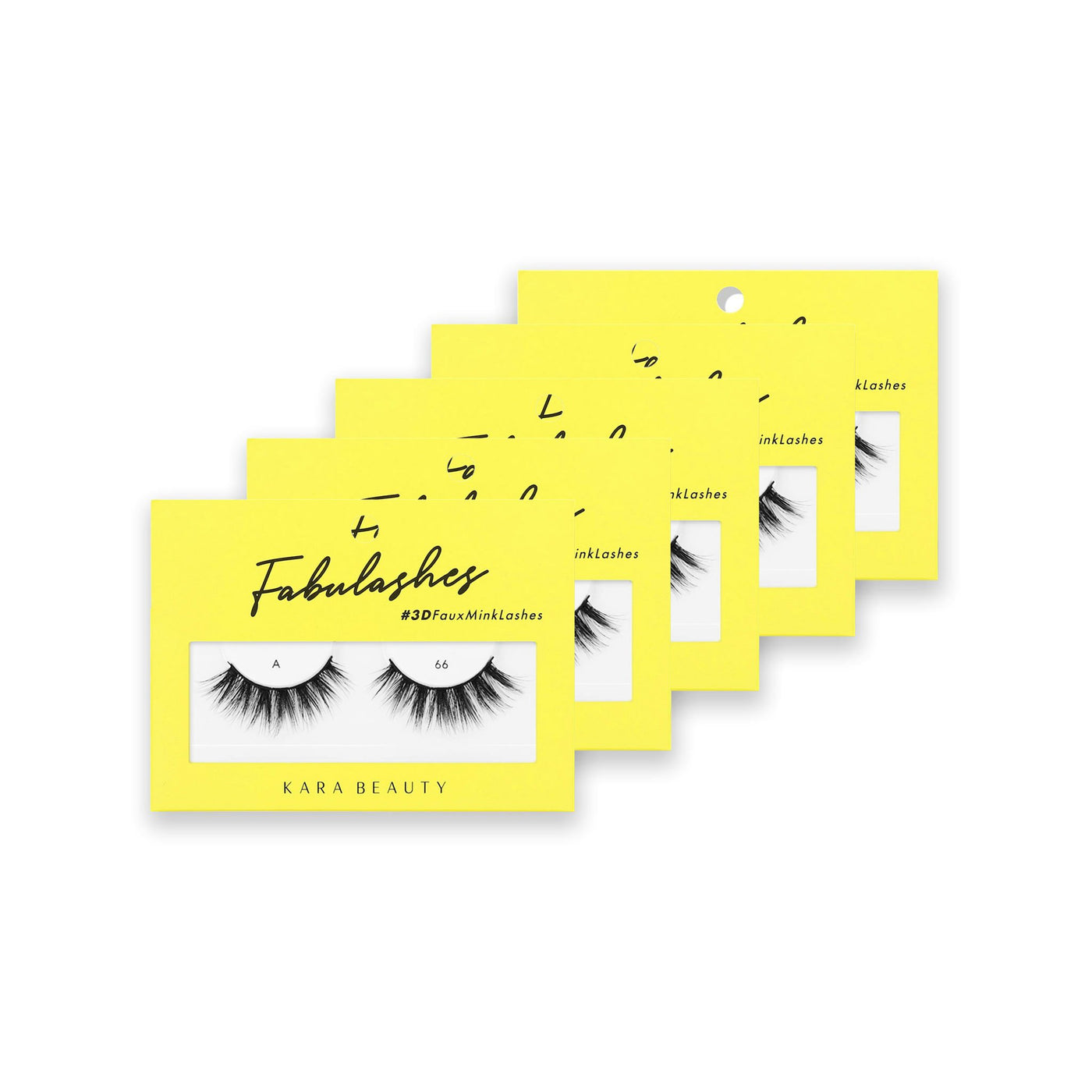 Style A66 Fabulashes 3D Faux Mink Strip Eyelashes 5 pack 