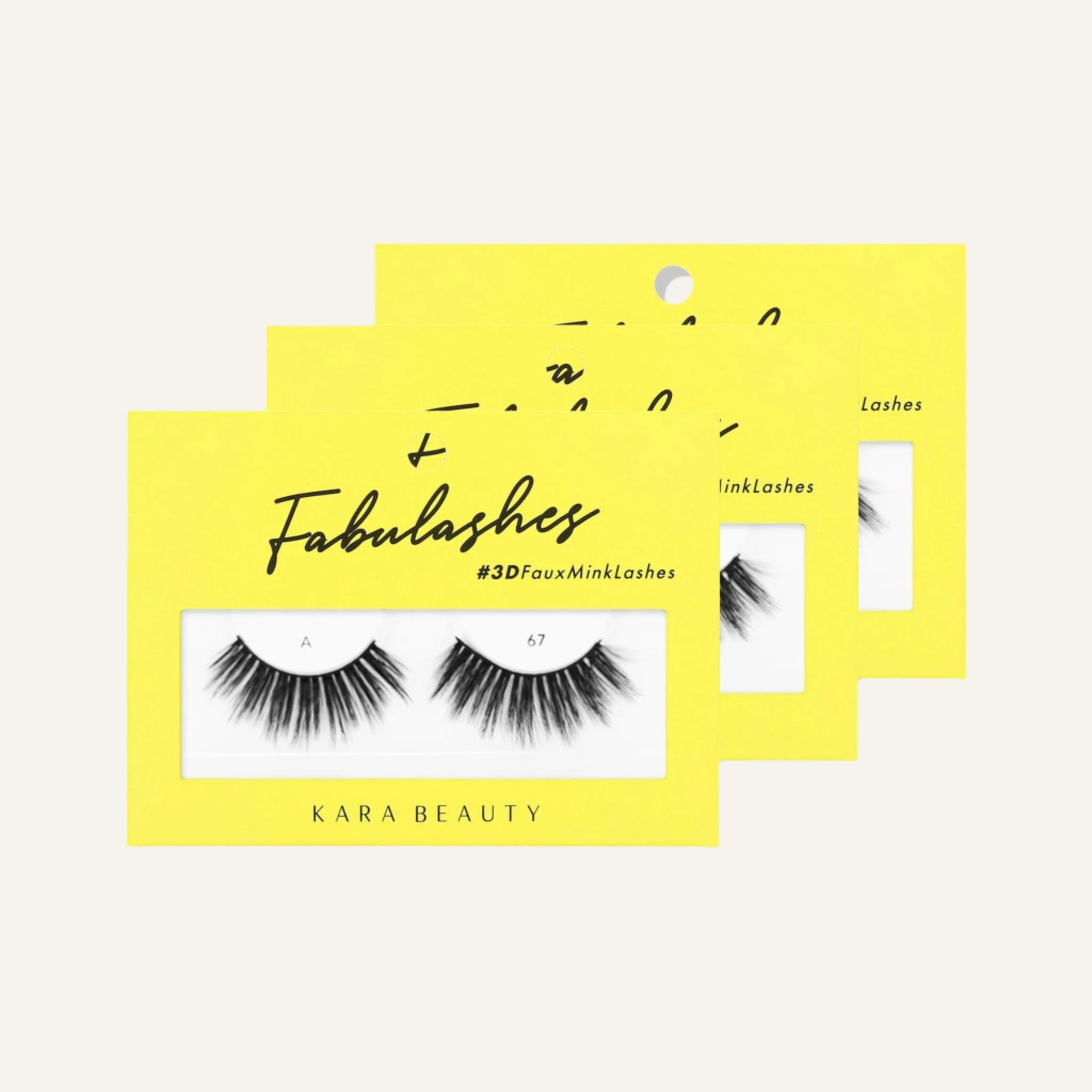 Style A67 Fabulashes 3D Faux Mink Strip Eyelashes 3 pack