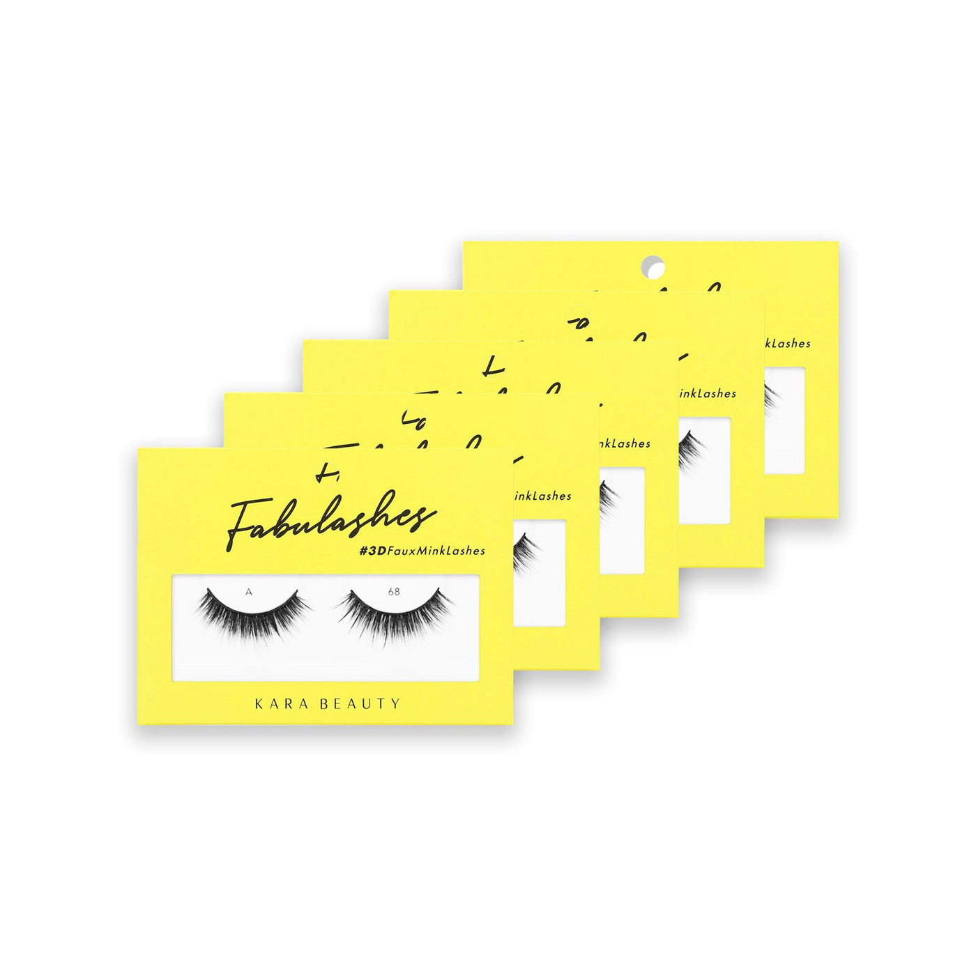 Style A68 Fabulashes 3D Faux Mink Strip Eyelashes 5 pack