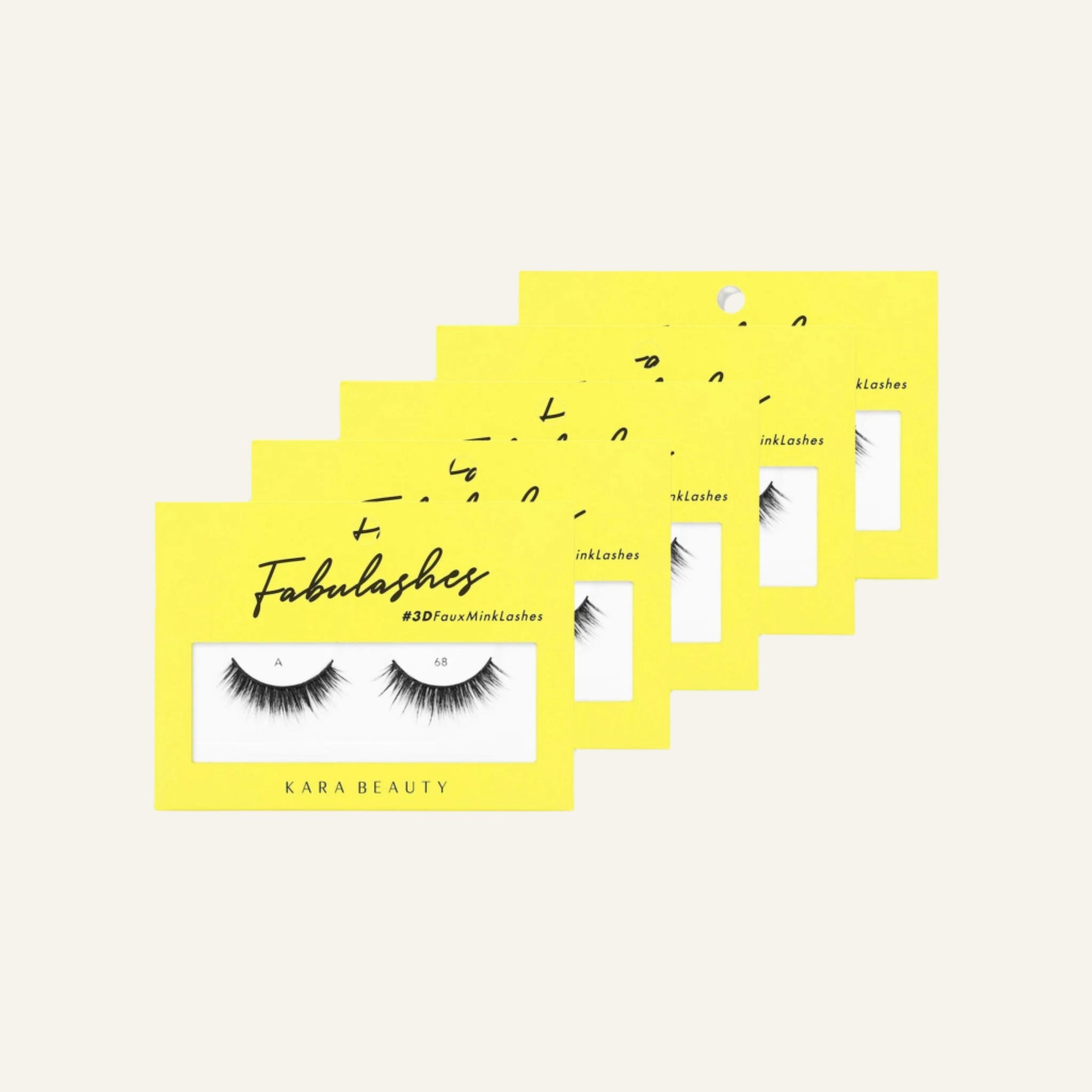 Style A68 Fabulashes 3D Faux Mink Strip Eyelashes 5 pack