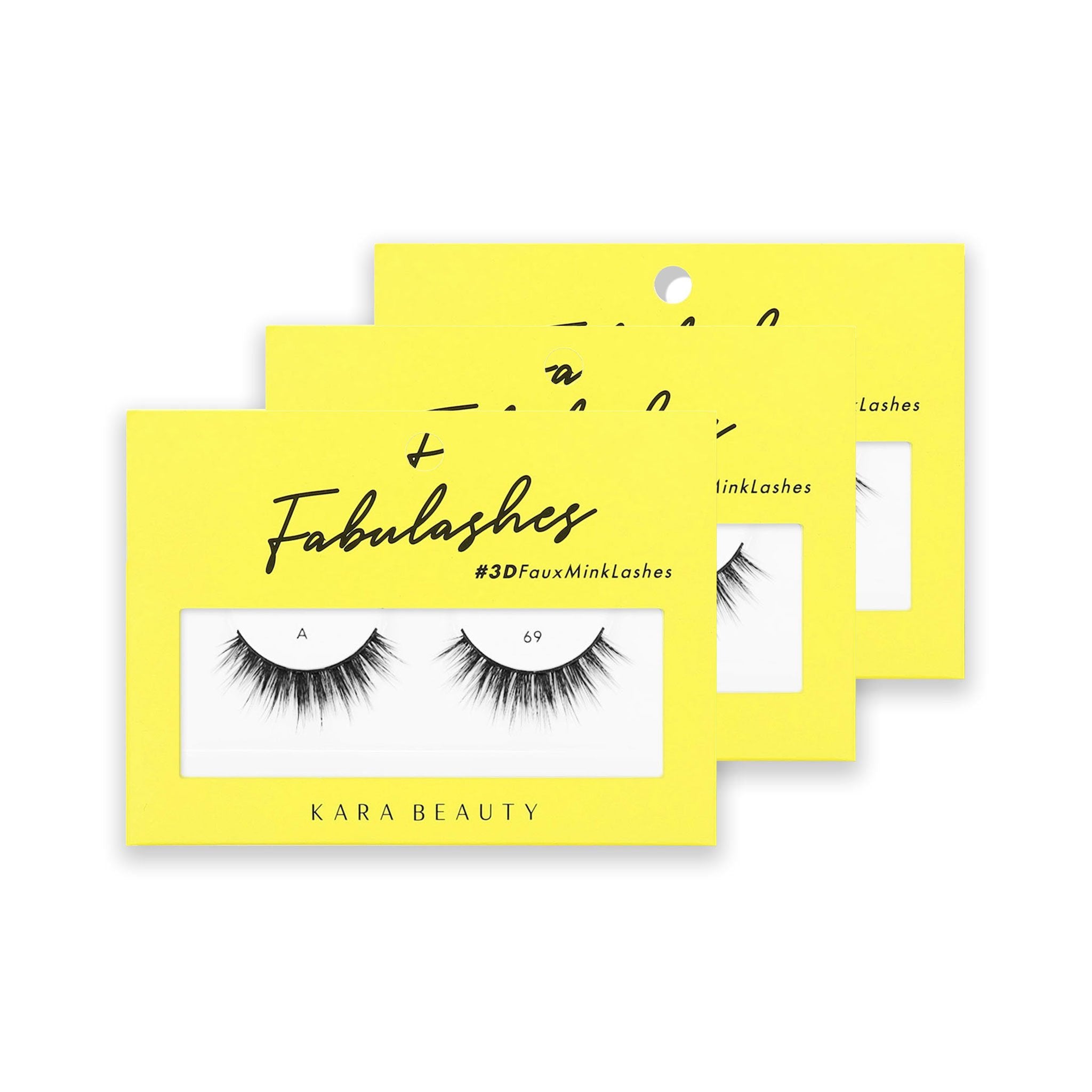 Style A69 Fabulashes 3D Faux Mink Strip Eyelashes 3 pack