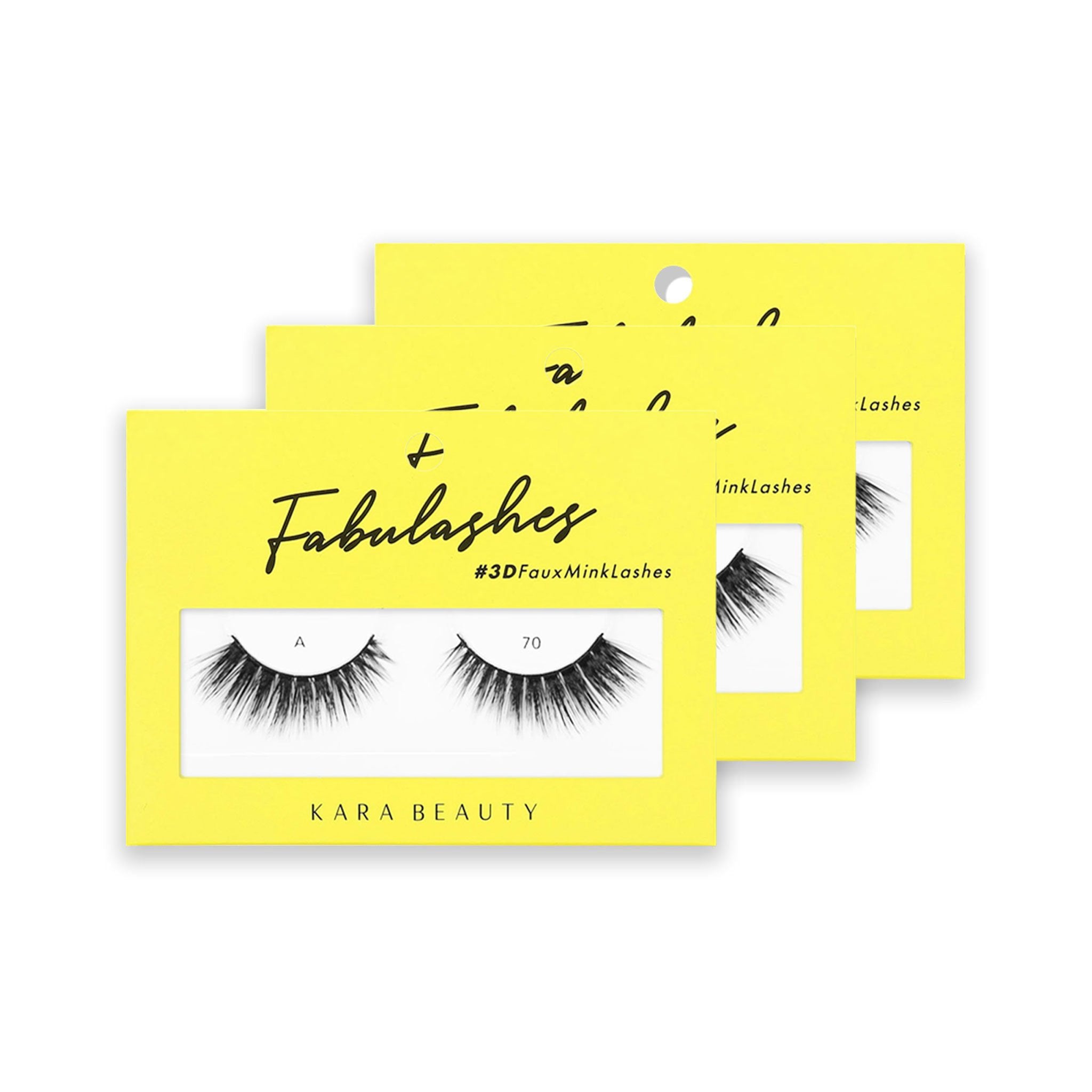 Style A70 Fabulashes 3D Faux Mink Strip Eyelashes 3 pack