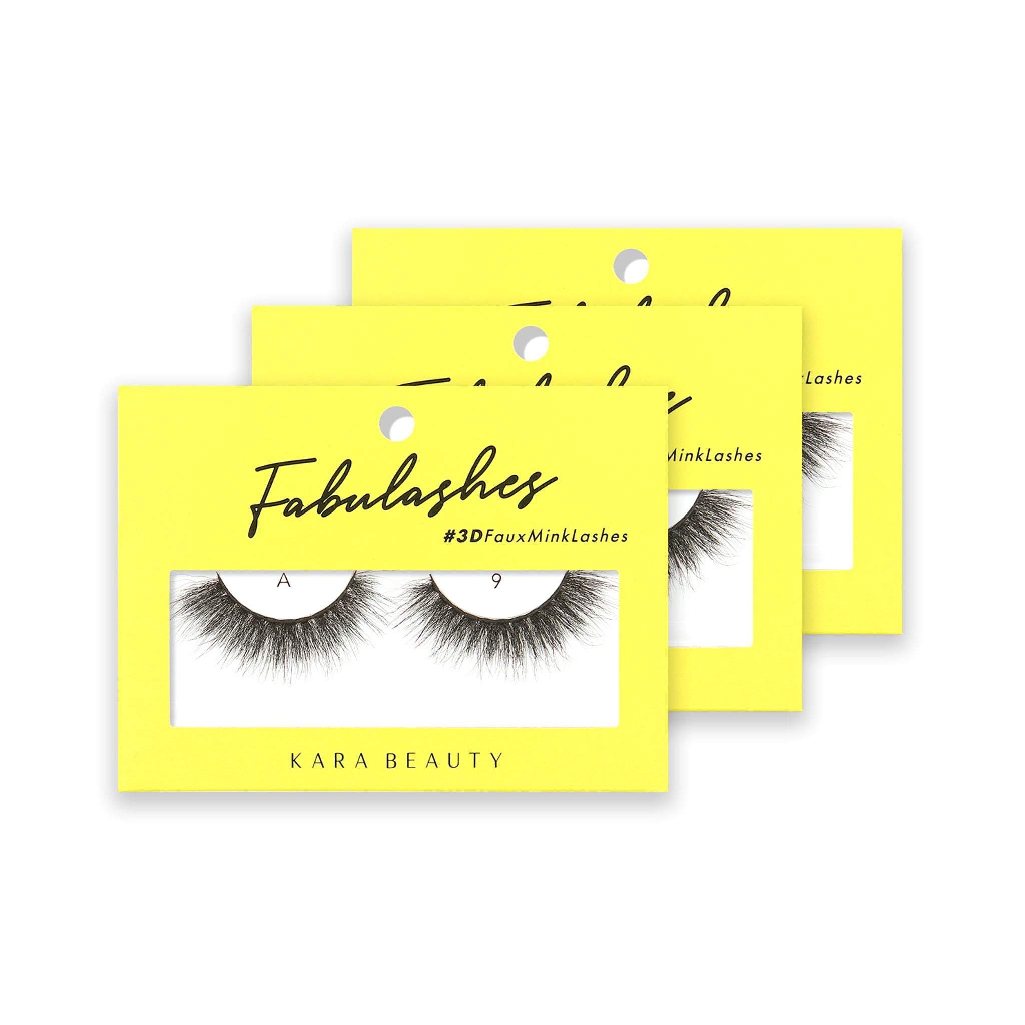 Style A9 Fabulashes 3D faux mink strip eyelashes 3 pack