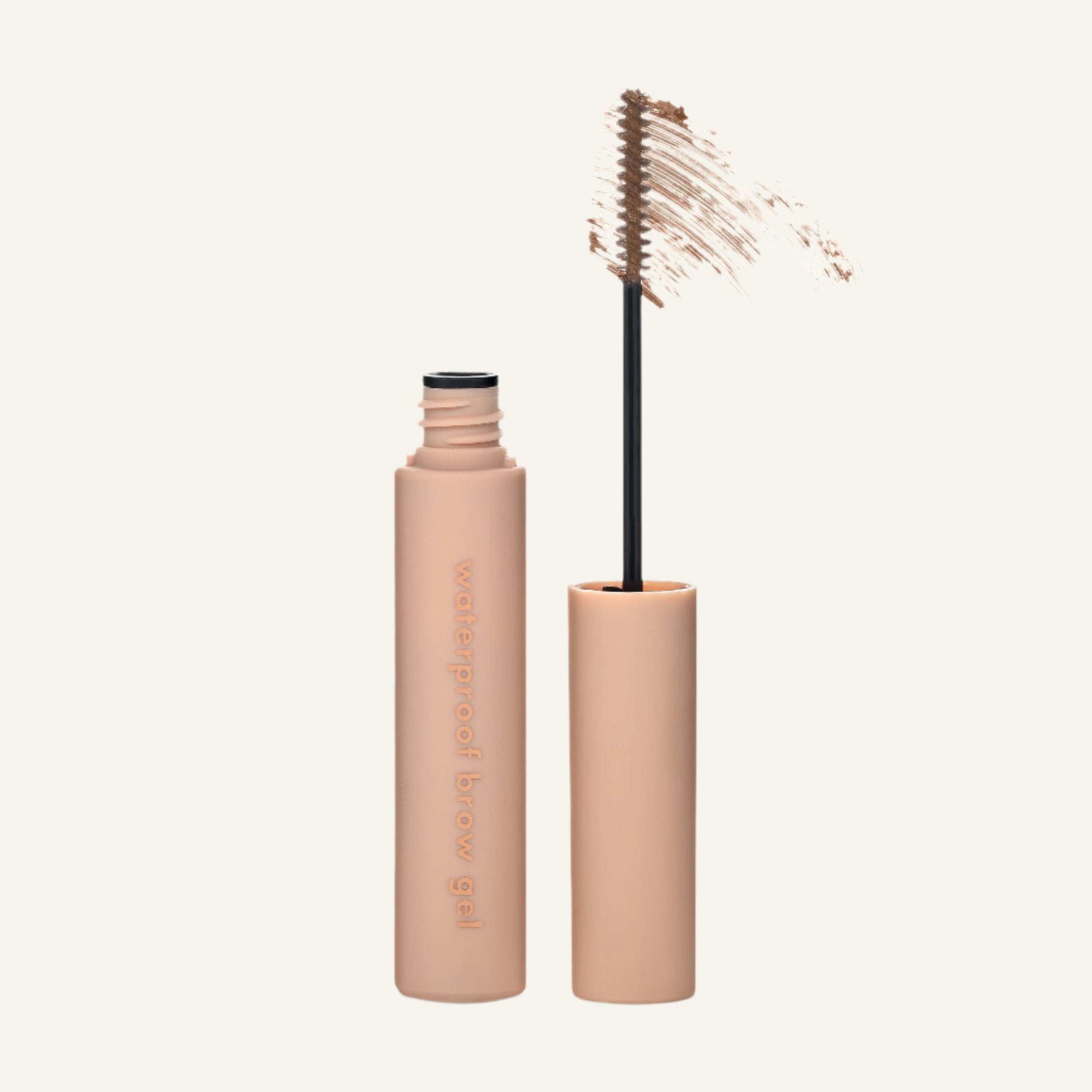 Tinted Waterproof Brow Gel in Shade Soft Brown with swatch