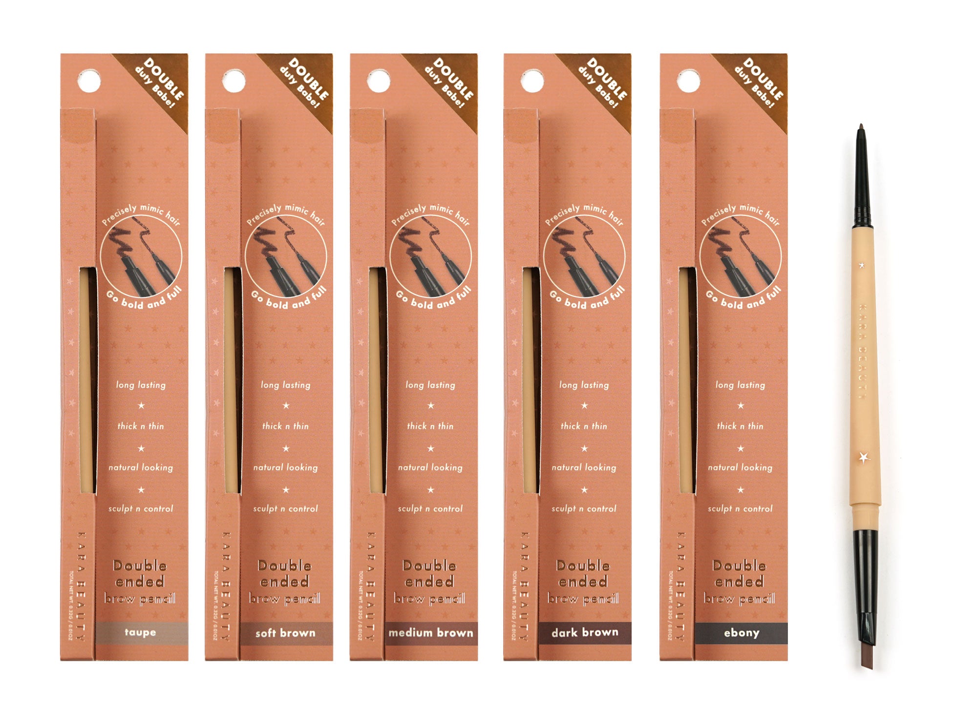 KARA BEAUTY DOUBLE-ENDED Brow Pencil - Dual-Ended - VEGAN