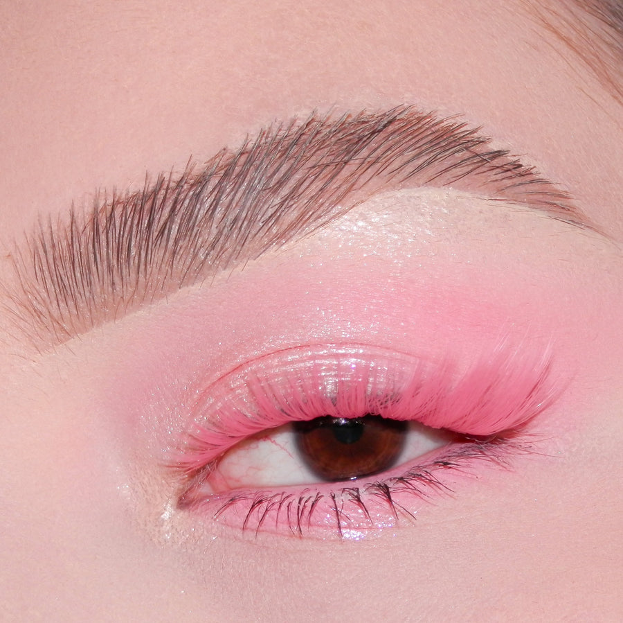 Pink color 3D Faux Mink Eyelashes on model