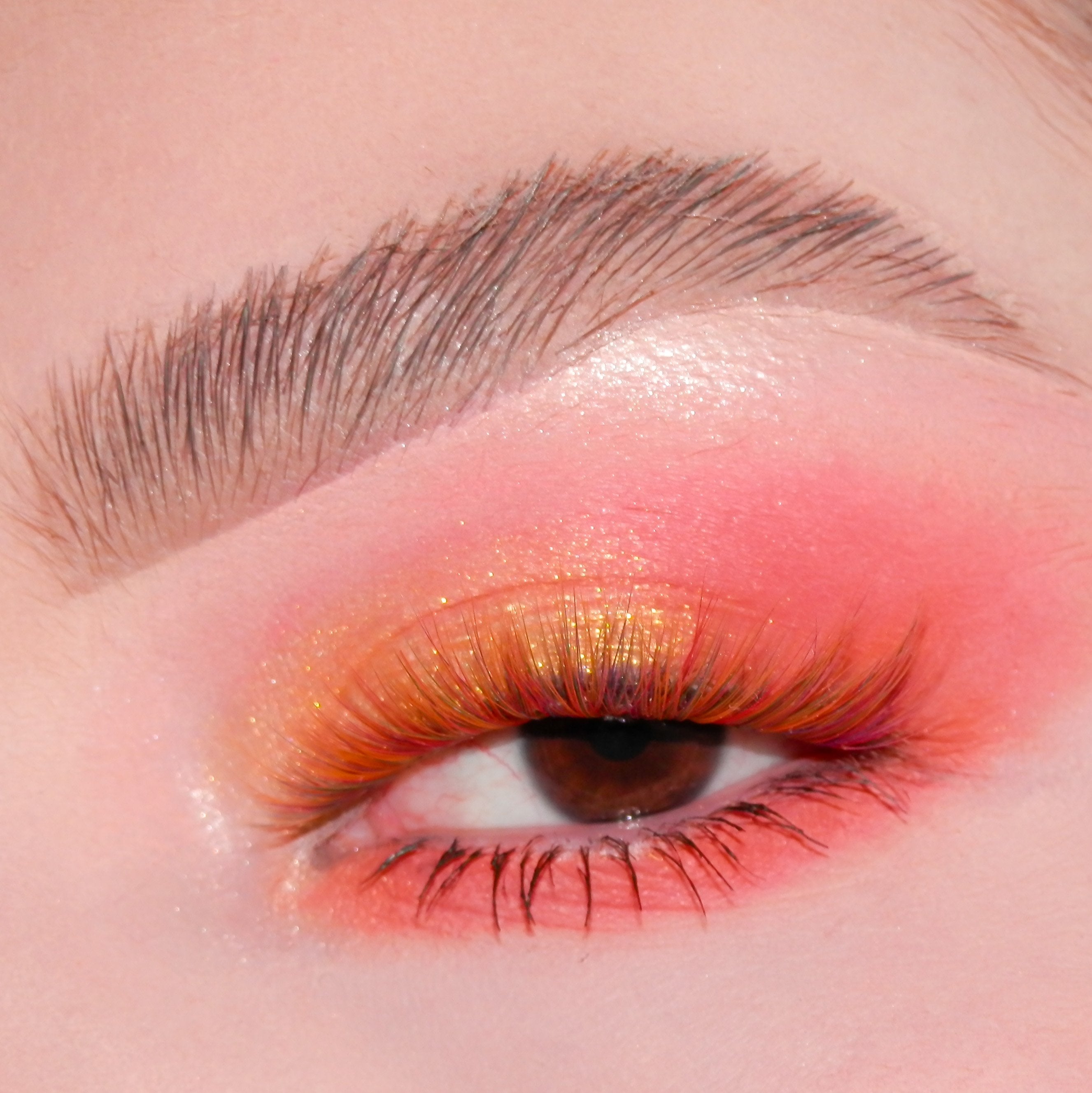 Multi-color 3D faux mink eyelashes on model