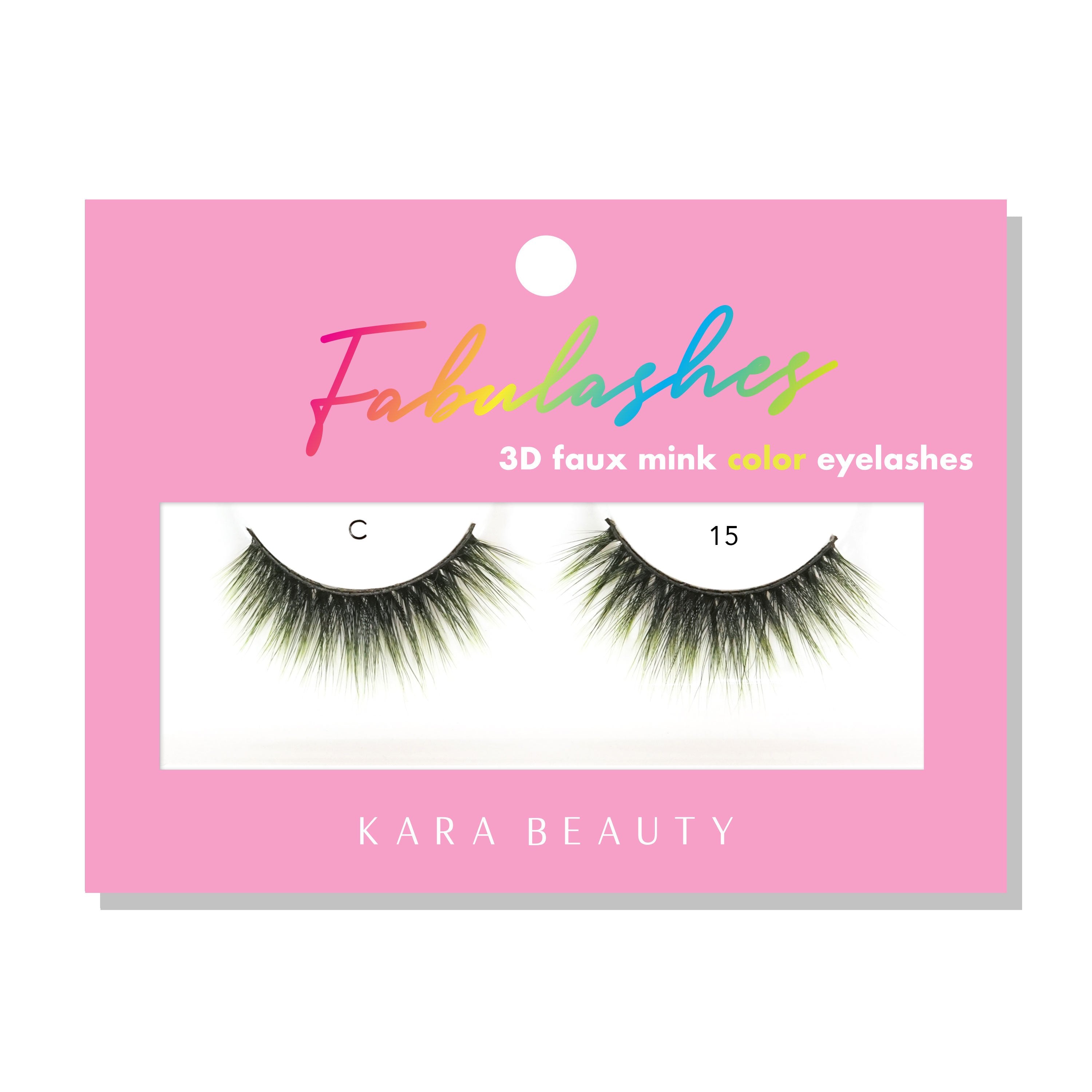 Green ombre color 3D faux mink eyelashes