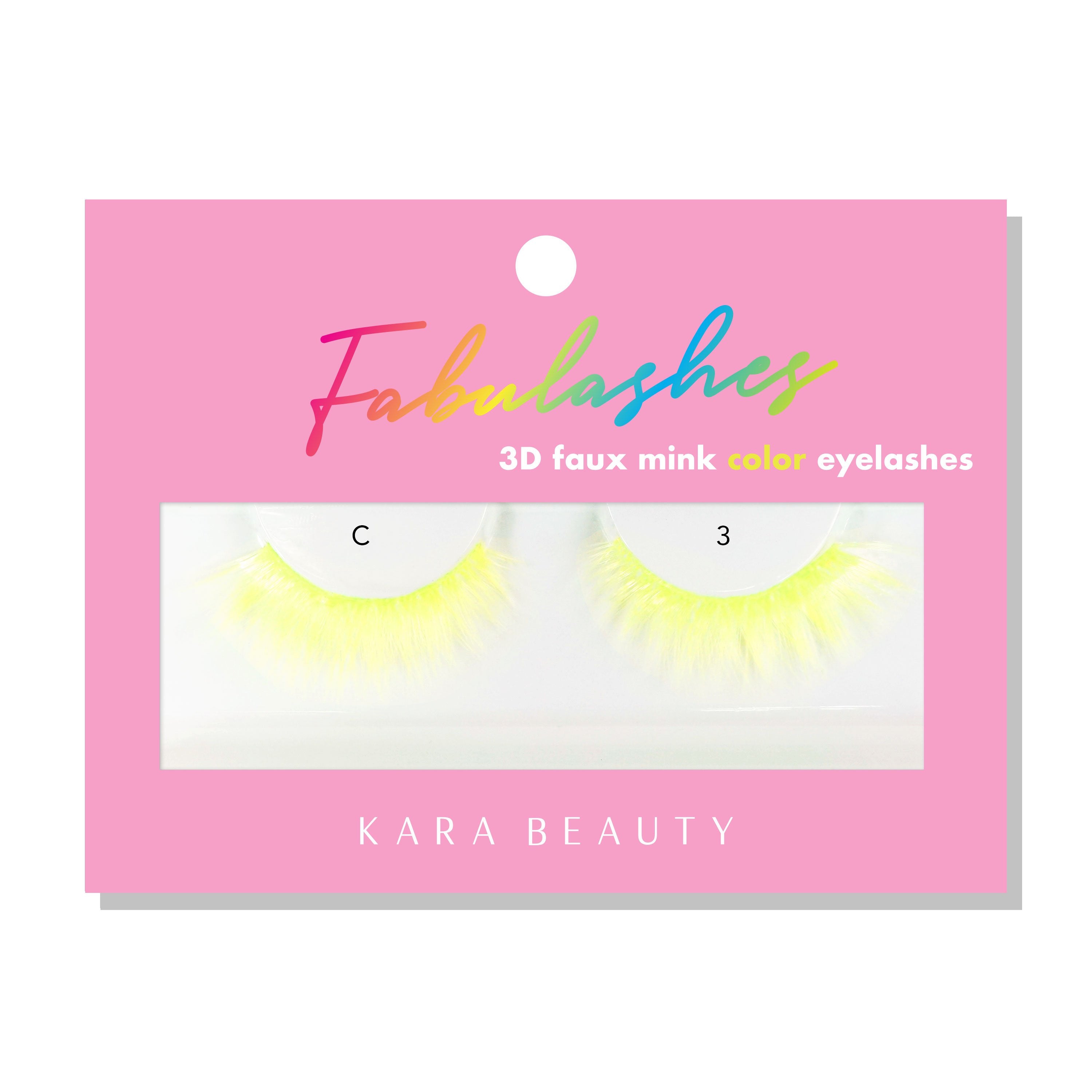 Kara Beauty Yellow  color 3D faux mink eyelashes