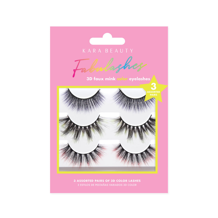 Ombre 3D faux mink eyelashes multipack assorted colors