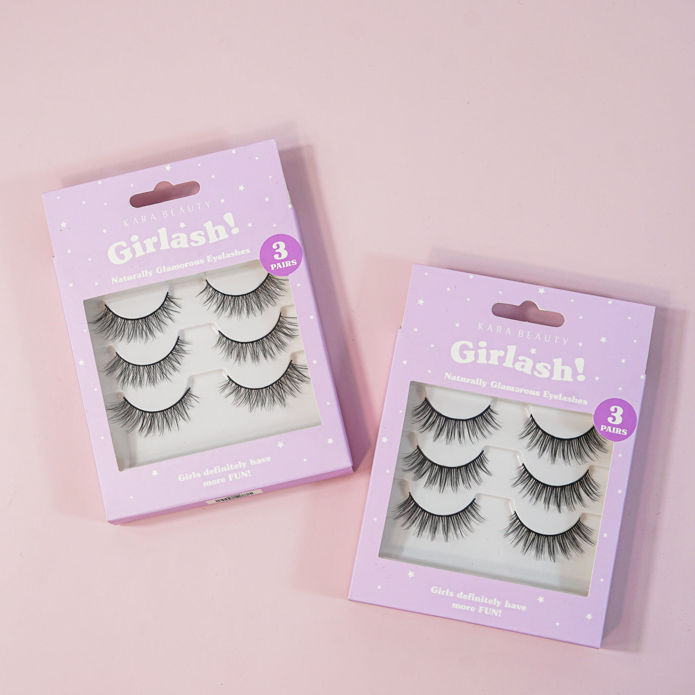 Kara Beauty Girlash Natural Faux Mink Strip Eyelashes - 3 Piece Multipack