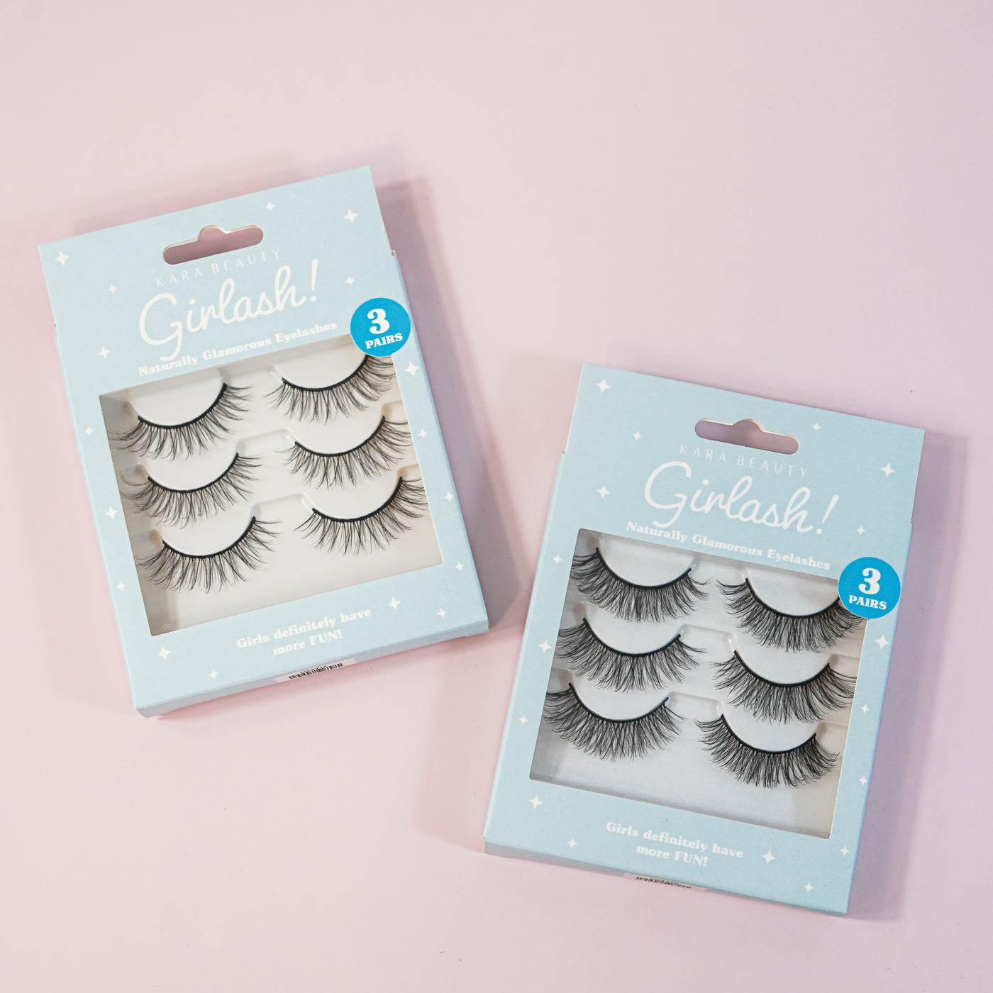 Kara Beauty Girlash Natural Faux Mink Strip Eyelashes - 3 Piece Multipack