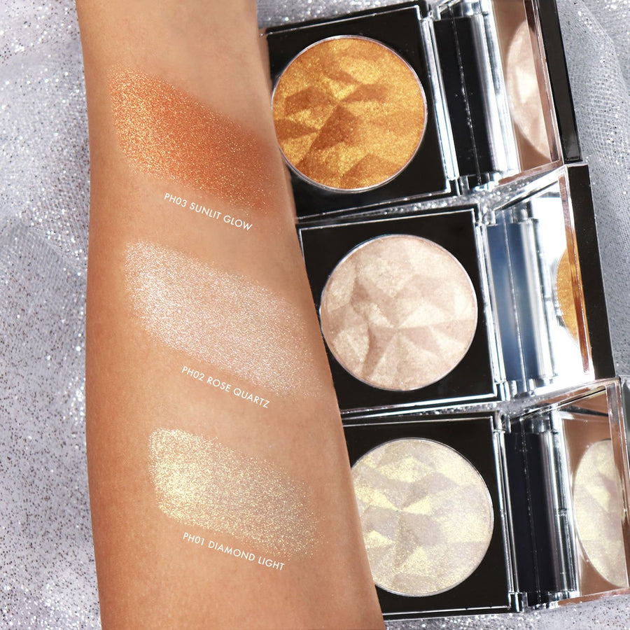Swatches of Dazzling Lights powder highlighter