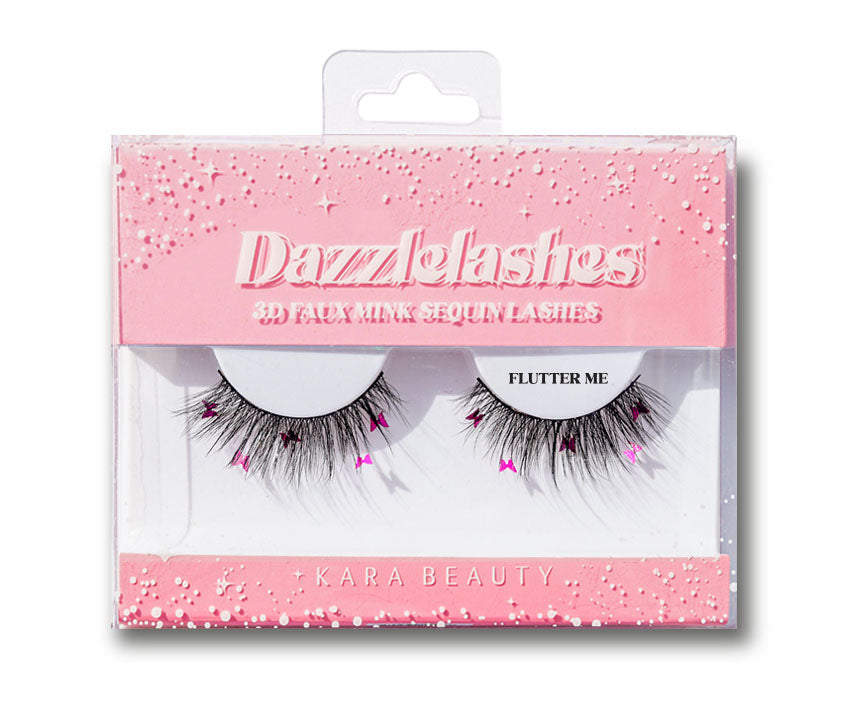 Dazzle Lashes 3D Butterfly Sequin Faux Mink Eyelashes - Style Flutter ME