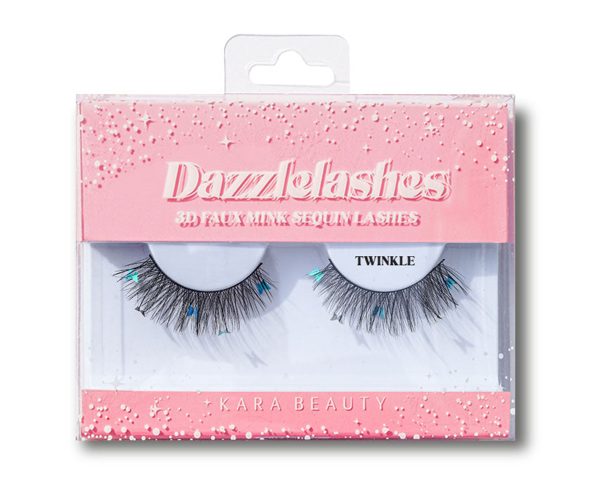 Dazzle Lashes 3D Blue Butterfly Sequin Faux Mink Eyelashes - Style Twinkle