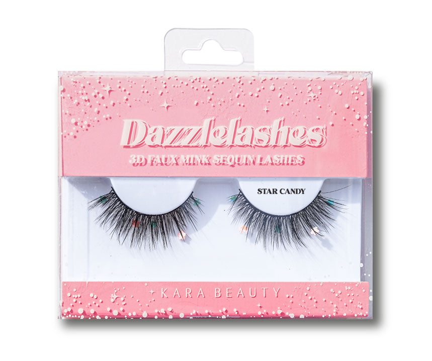 Dazzle Lashes 3D Flower Sequin Faux Mink Eyelashes - Style Star Candy