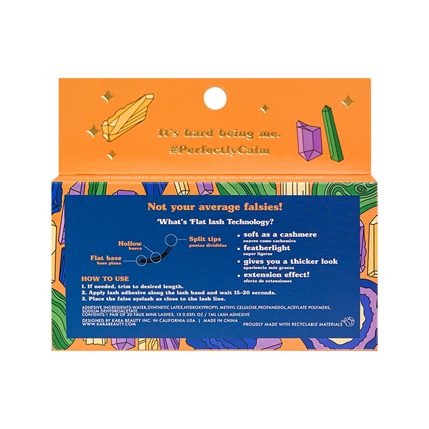 Kara Beauty's Virgo  Zodiac  3D Faux Mink Flat (Cashmere) Strip Lashes with Lash Adhesive