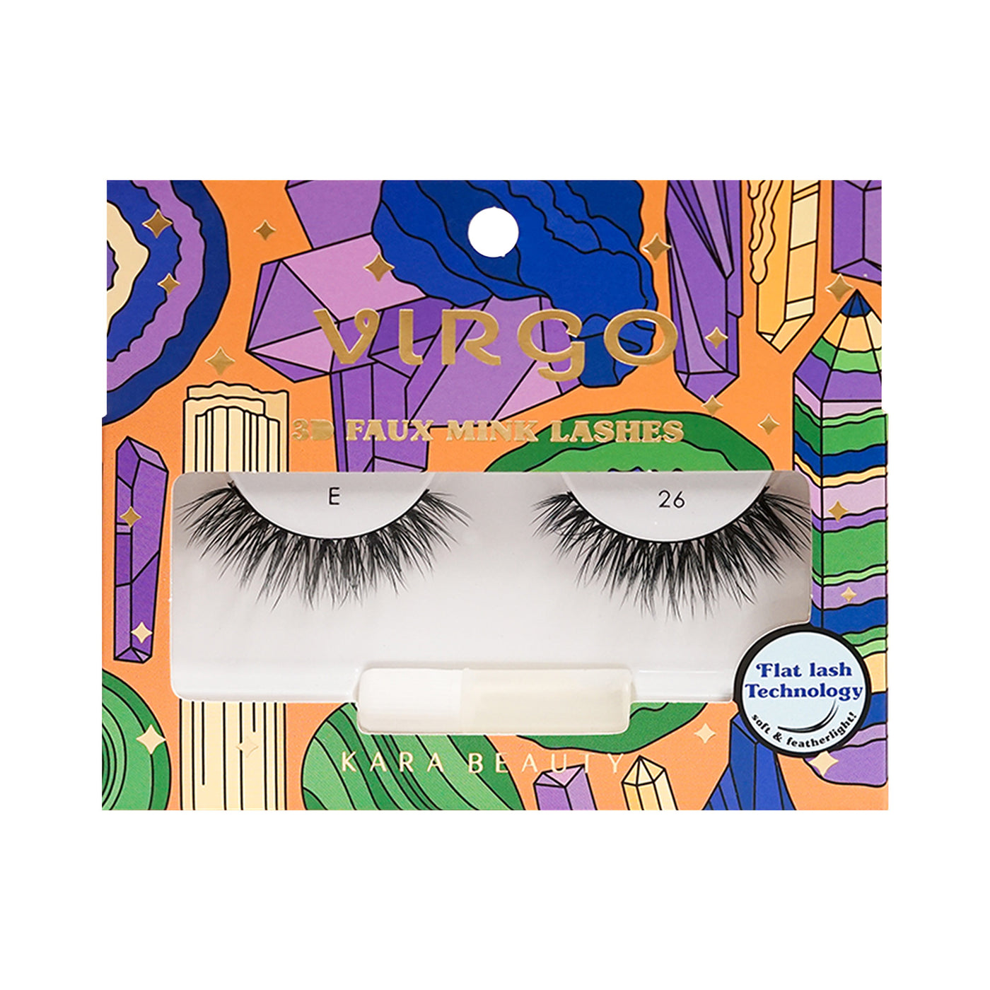 Kara Beauty's Virgo Zodiac  3D Faux Mink Flat (Cashmere) Strip Lashes with Lash Adhesive