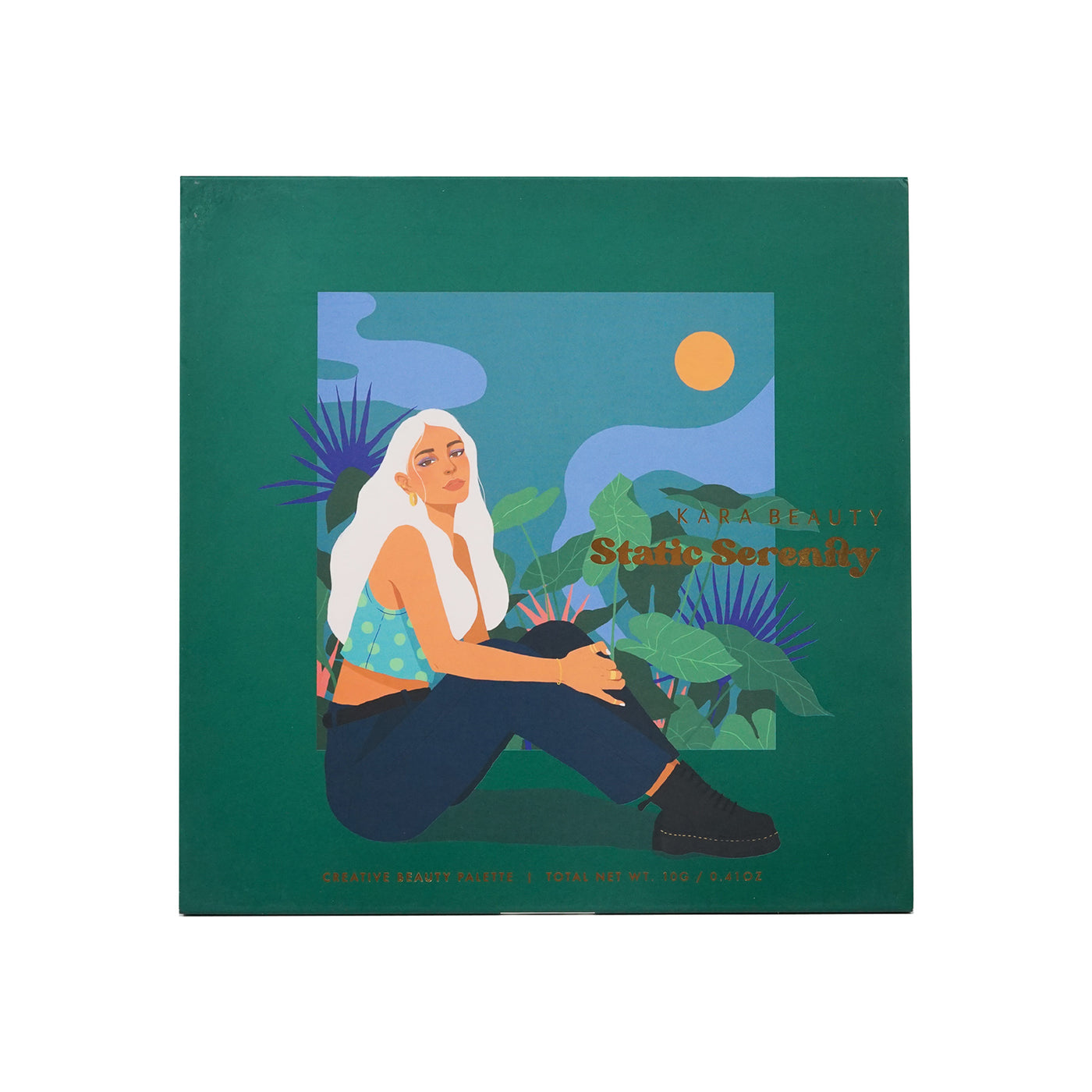 Sleeve artwork for Kara Beauty's Static Serenity 36-shade vegan palette