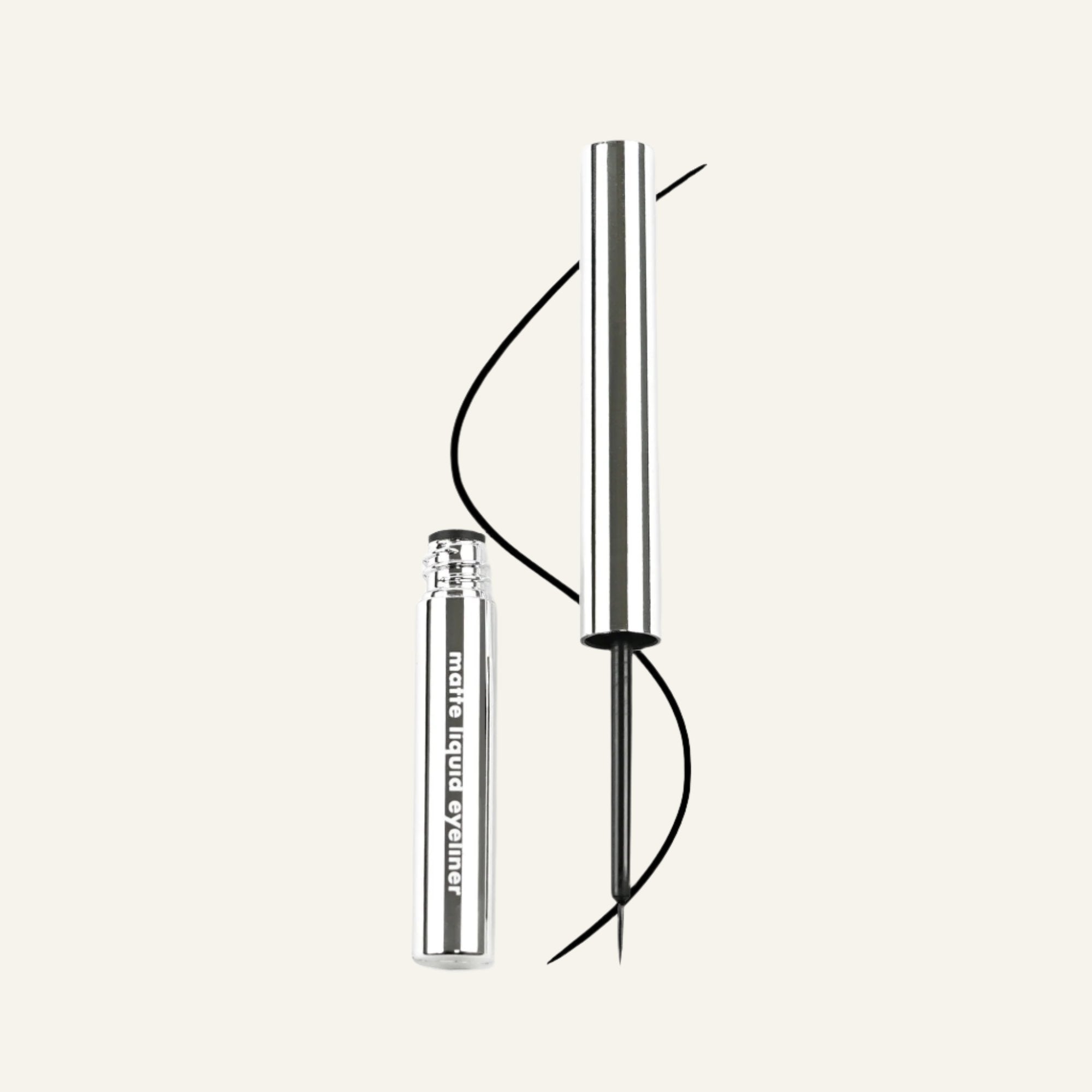 Kara Beauty's Matte Black Brush Tip Vegan Liquid Liner with Swatch