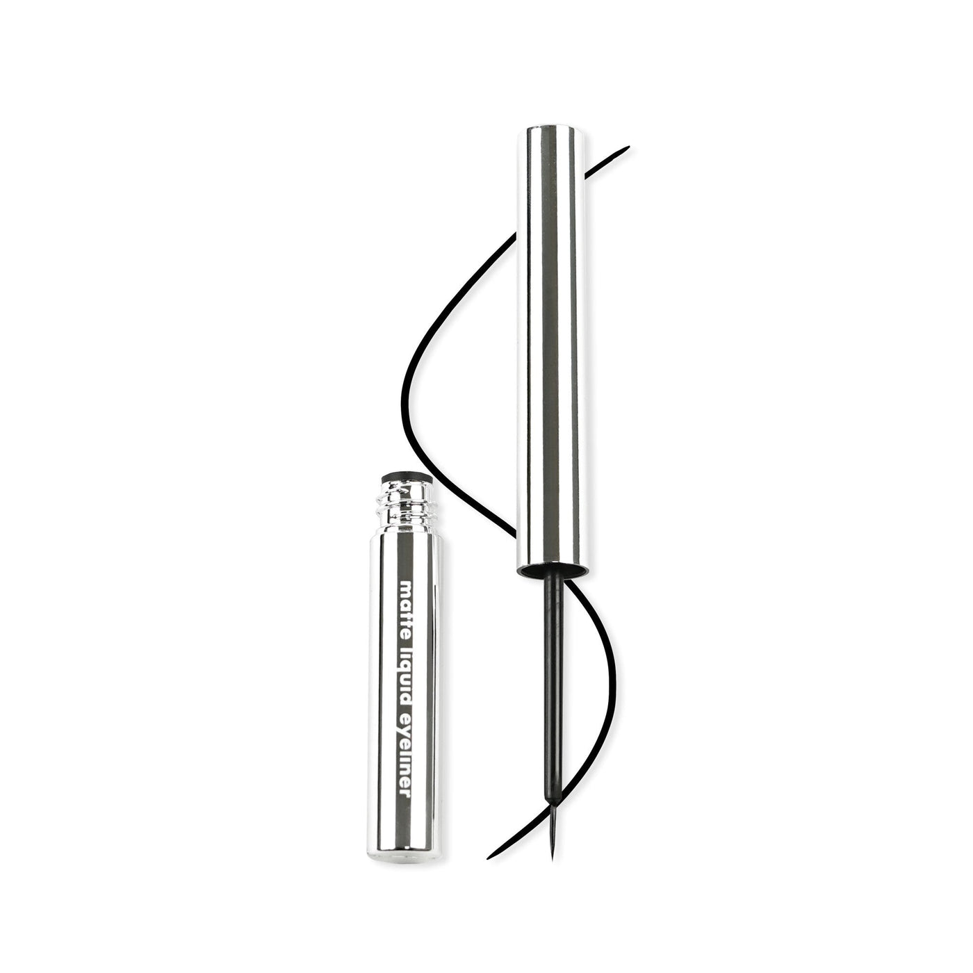 Kara Beauty Matte Black Liquid Vegan Eyeliner with Swatch