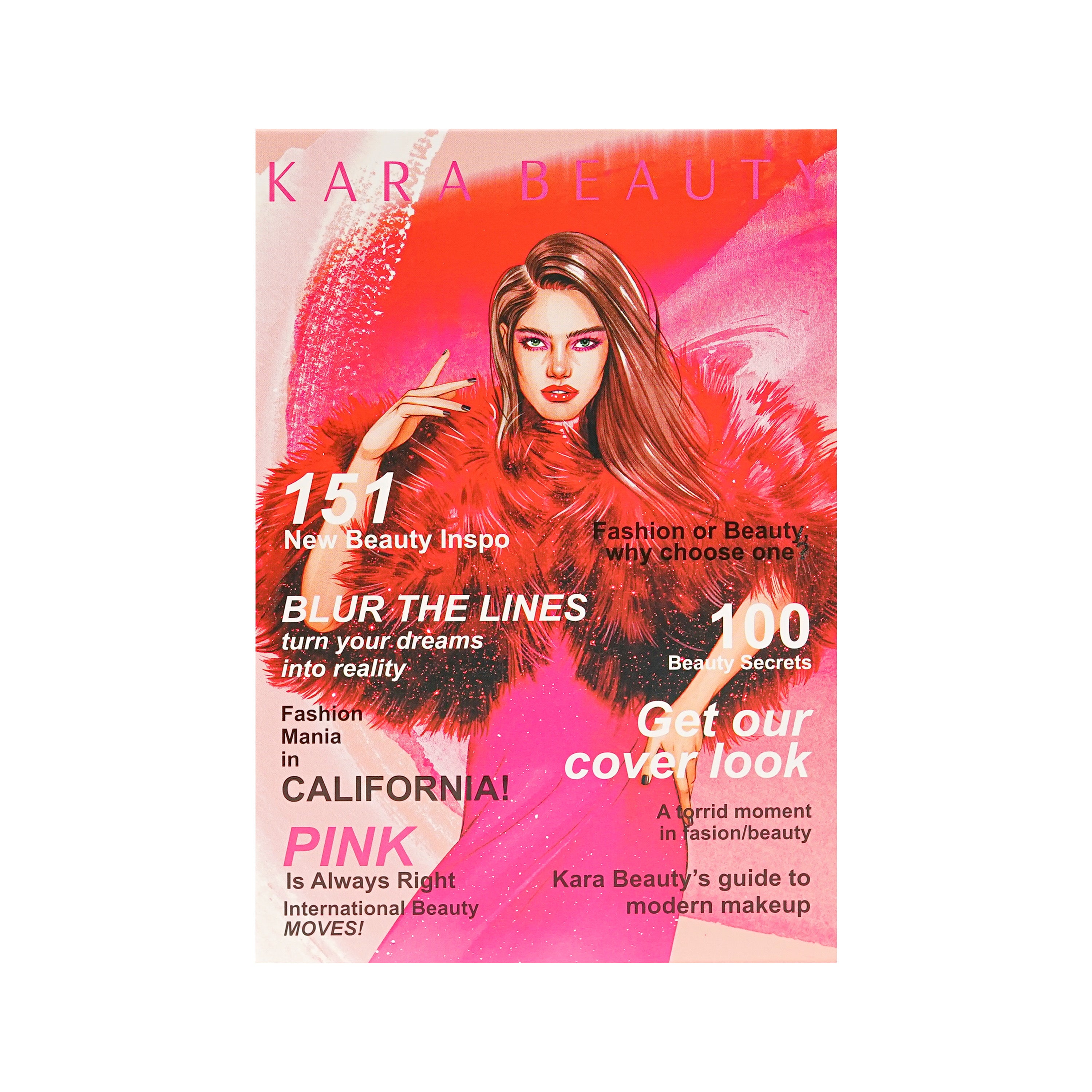 Cover of Kara Beauty's Blur The Lines Magazine Themed Vegan Eyeshadow Palette
