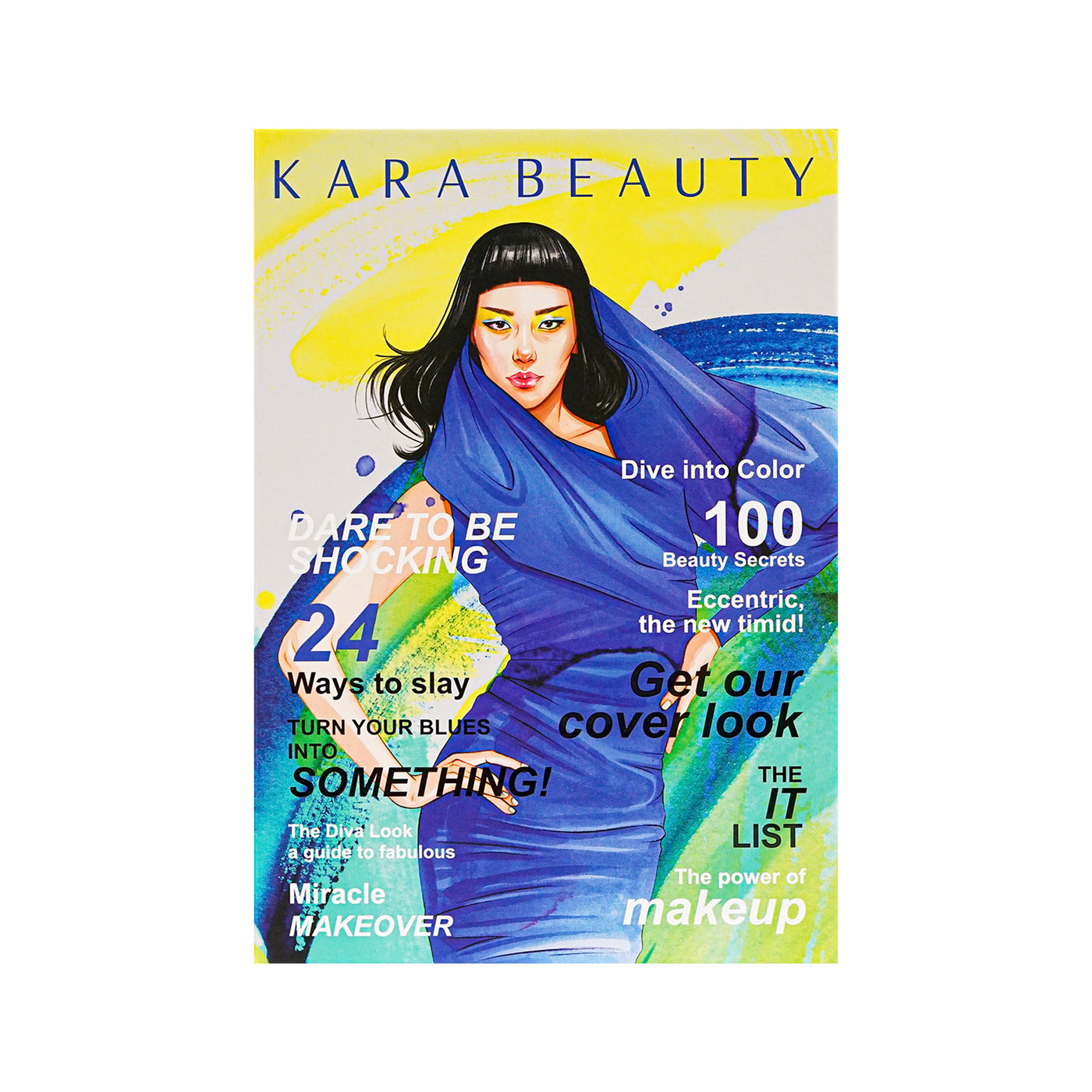 Cover of Kara Beauty's Dare To Be Shocking Magazine Style Vegan Eyeshadow Palette